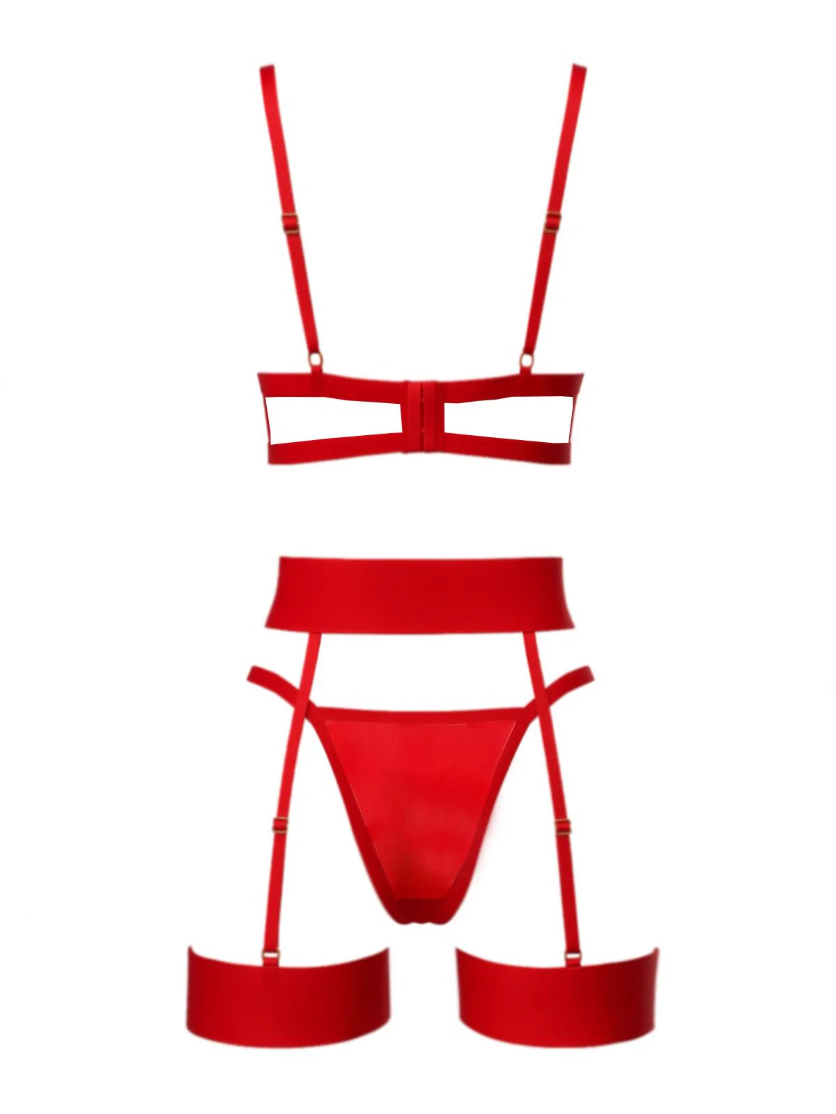 3PCS 1980s Lace Bow Detail Lingerie Set - Image 3