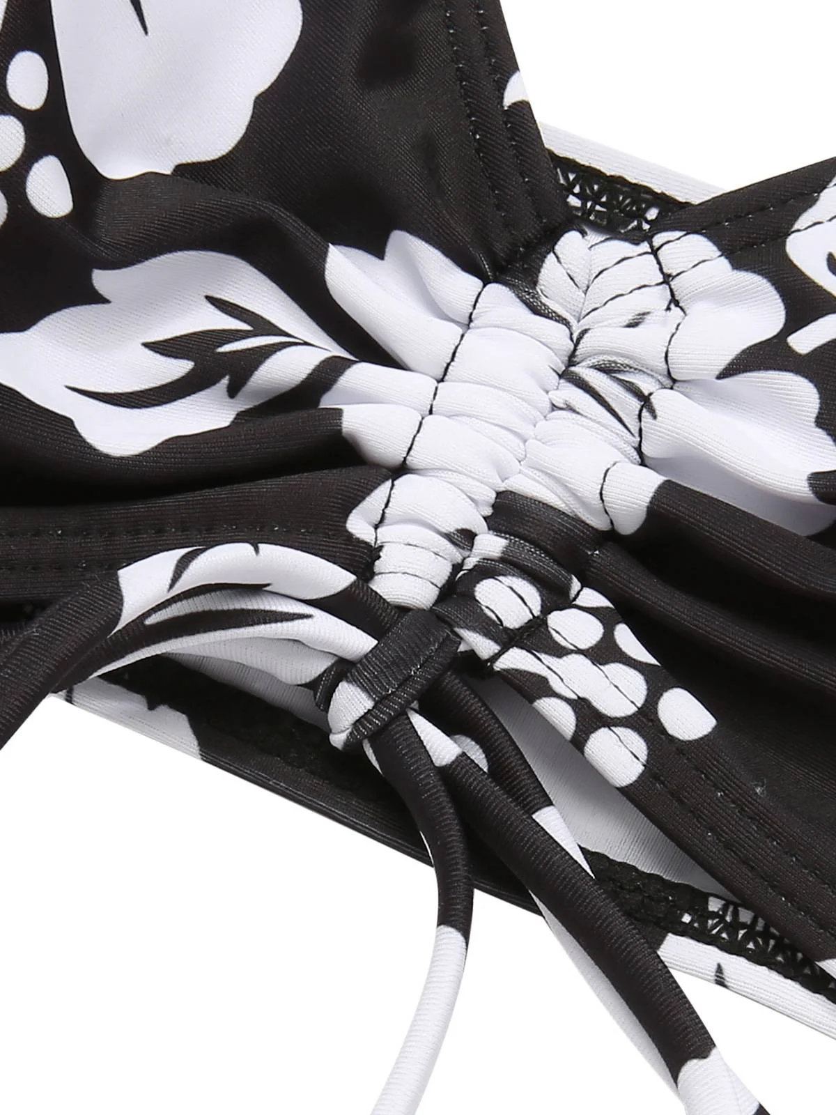 3PCS Black 1950s Flowers Swimsuit & Cover-Up - Image 5