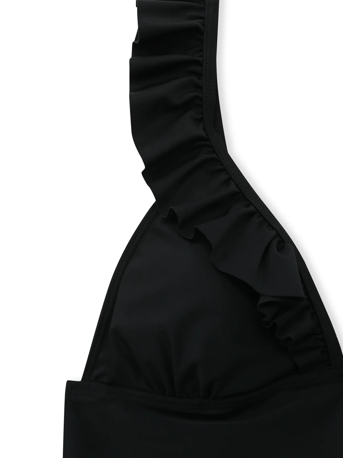 3PCS Black 1950s V-Neck Ruffled Bikini Skirt - Image 5