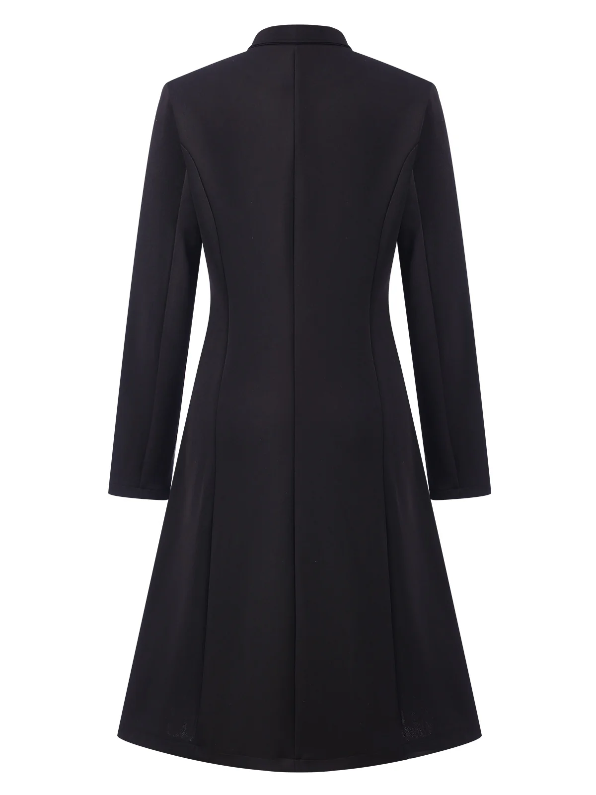 3PCS Black 1960s Floral Long Coat & Top & Pants Suit Set - Image 13