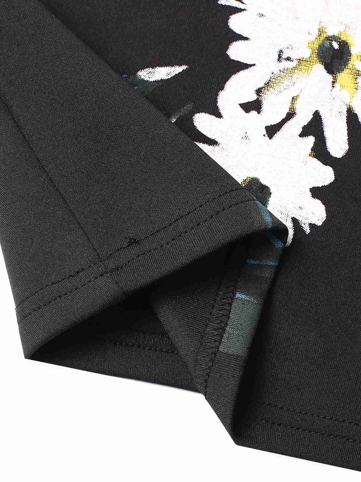 3PCS Black 1960s Floral Long Coat & Top & Pants Suit Set - Image 21