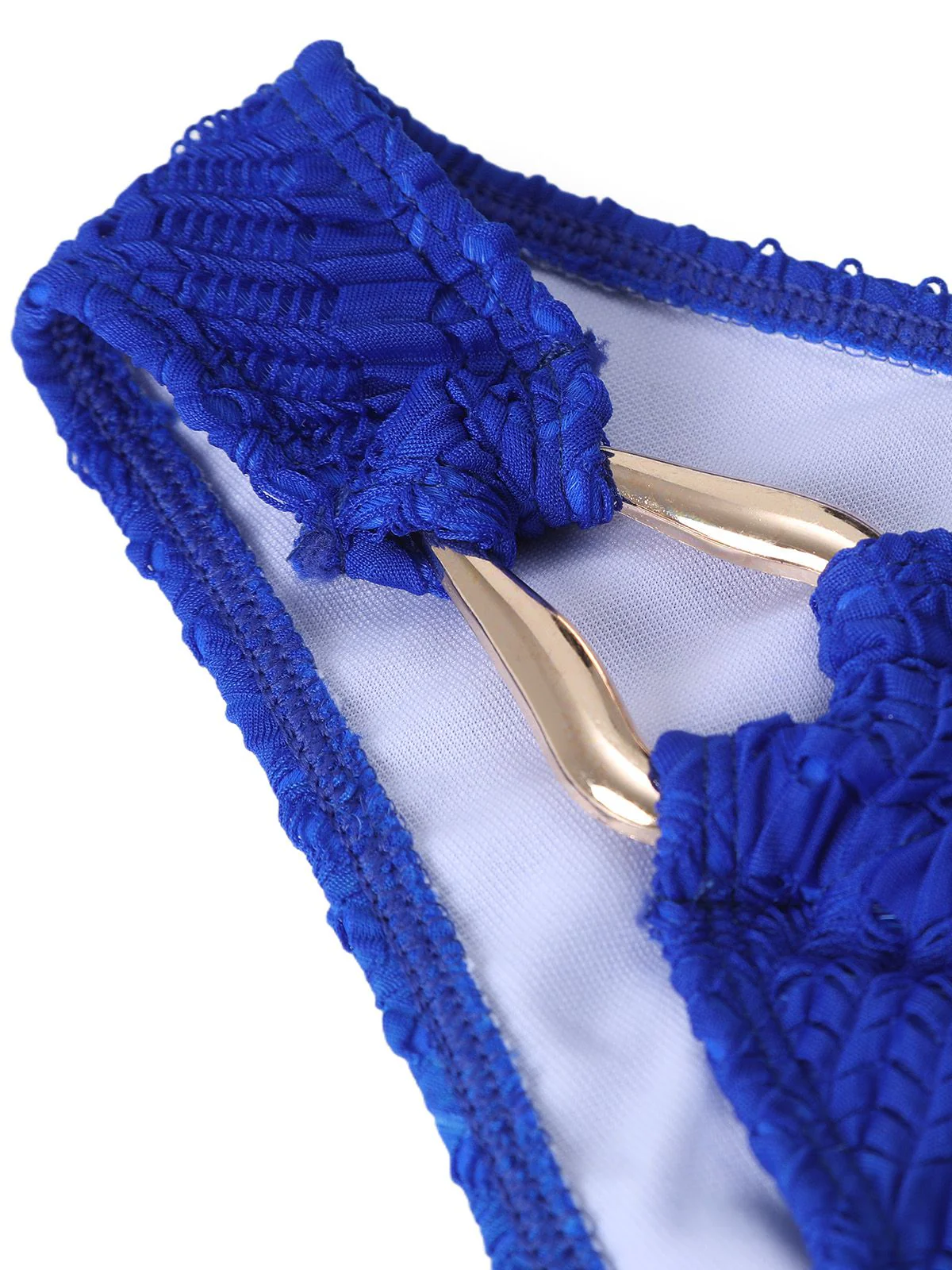 3PCS Blue 1980s Gradient Bikini Set & Skirt Cover-Up - Image 5