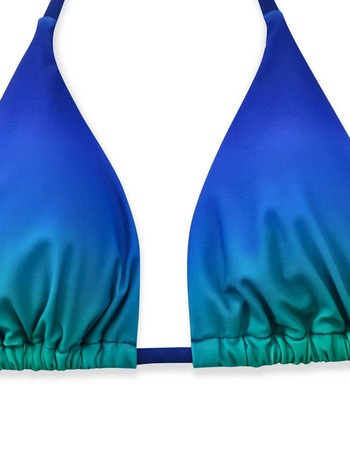 3PCS Dark Blue 2000s Gradient Triangle Bikini Set & Cover-Up - Image 4