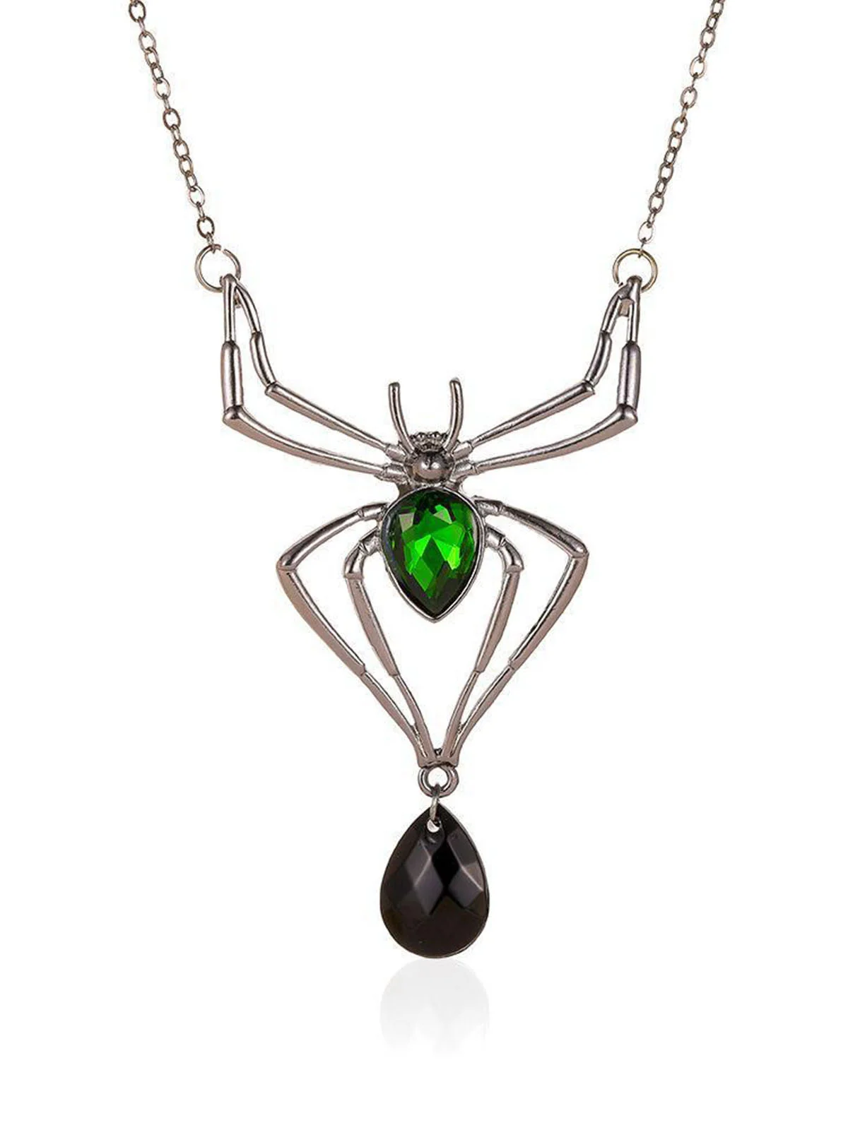 3PCS Green Spider Necklace & Earrings & Ring Set - Image 2
