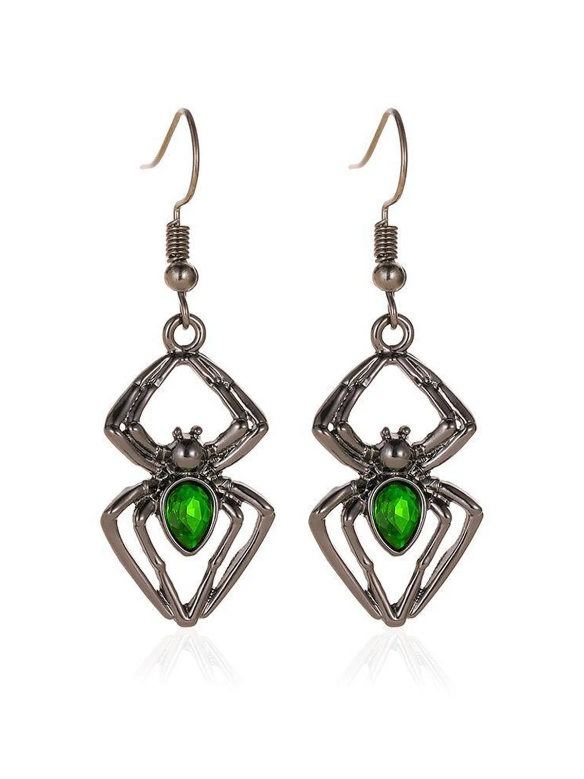 3PCS Green Spider Necklace & Earrings & Ring Set - Image 3