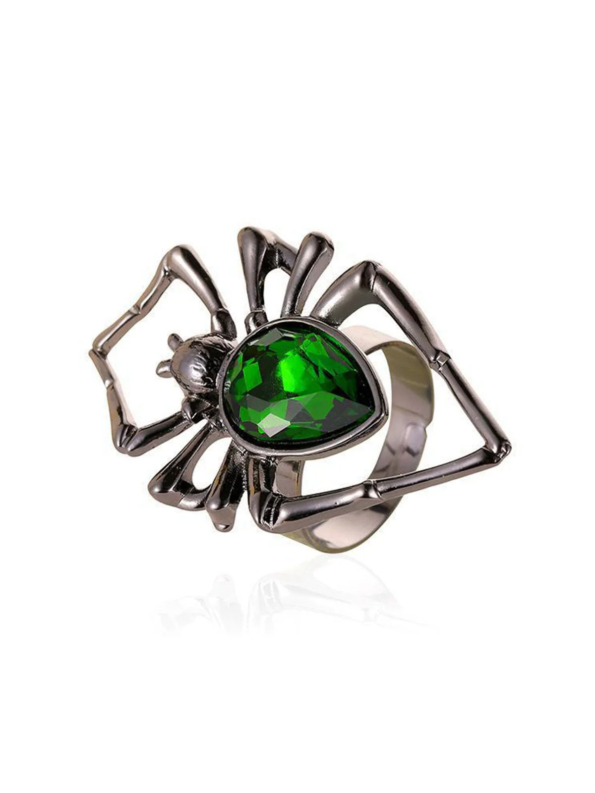 3PCS Green Spider Necklace & Earrings & Ring Set - Image 4