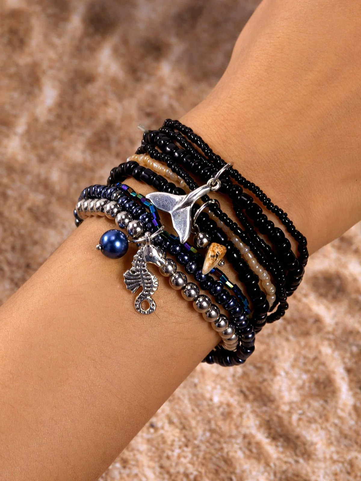 3PCS Shell Dolphin Charm Beach Bracelet Set - Image 10