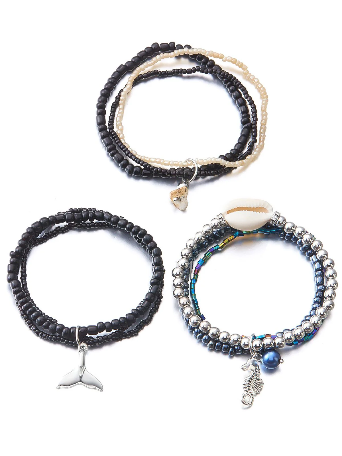 3PCS Shell Dolphin Charm Beach Bracelet Set - Image 6