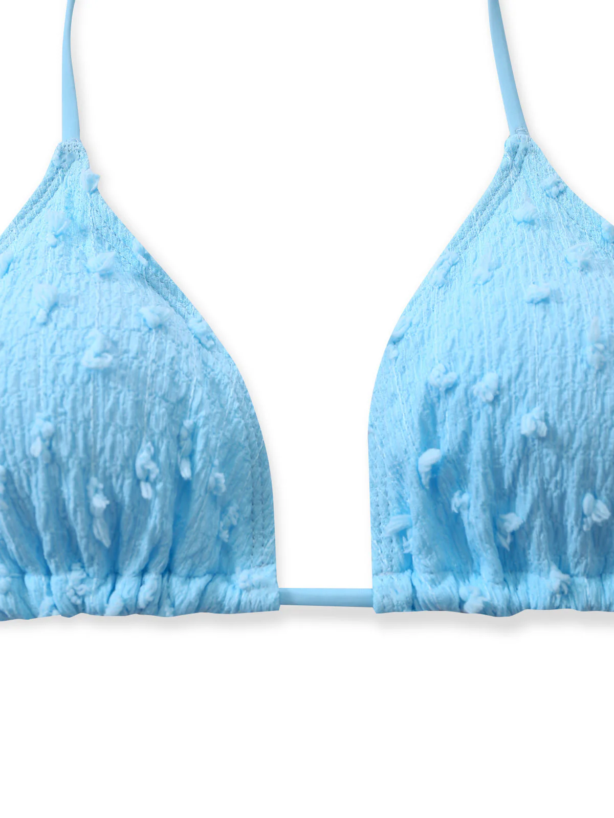 3PCS Sky Blue 1960s Triangle Bikini & Tie Shorts Set - Image 4