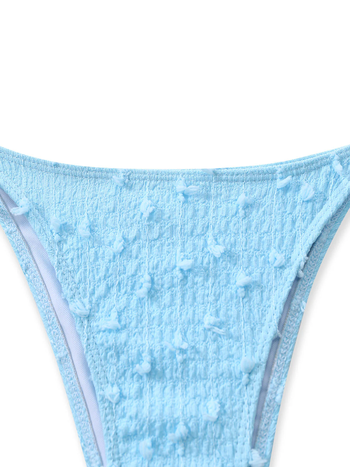 3PCS Sky Blue 1960s Triangle Bikini & Tie Shorts Set - Image 7