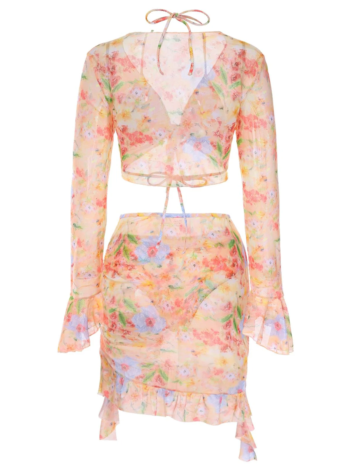 4PCS 1950s Floral Swimsuit Dress Set - Image 2