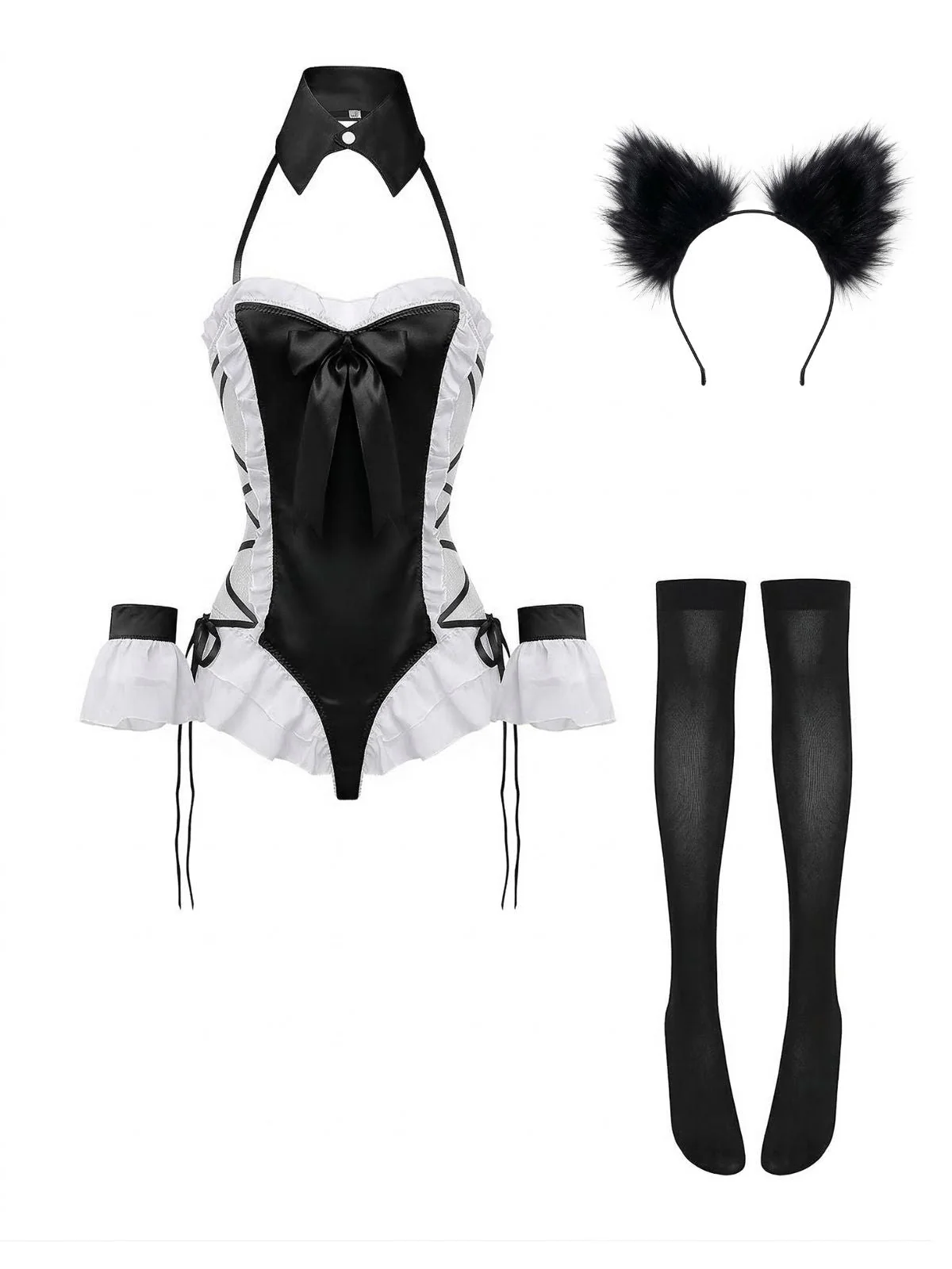 5PCS 1980s Bunny Girl Open Crotch Bodysuit Lingerie - Image 10