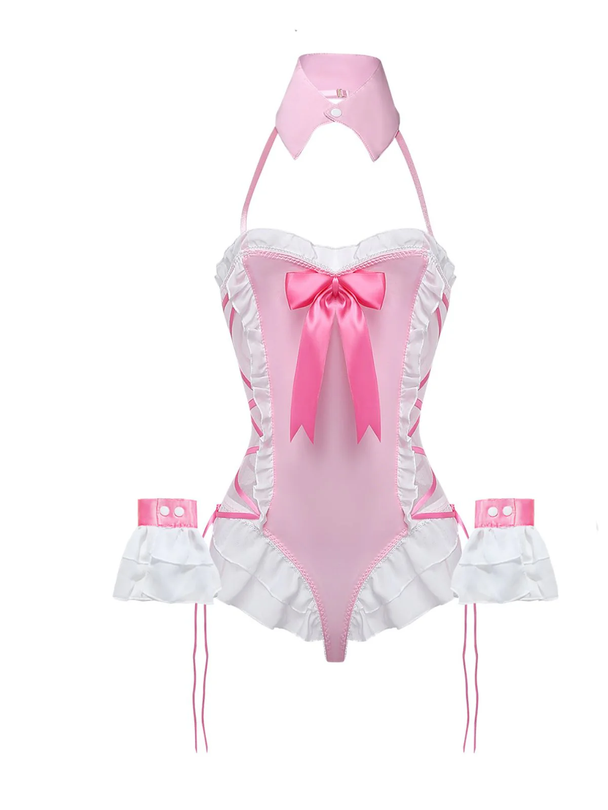 5PCS 1980s Bunny Girl Open Crotch Bodysuit Lingerie - Image 4