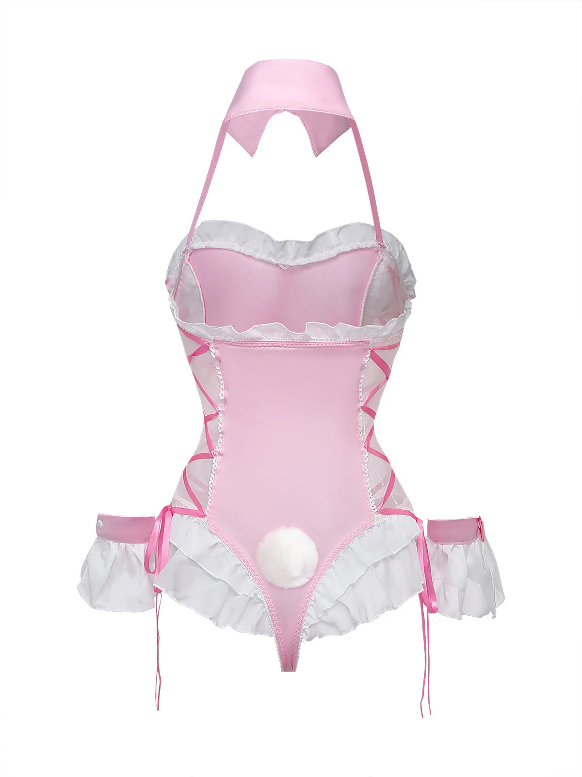 5PCS 1980s Bunny Girl Open Crotch Bodysuit Lingerie - Image 5