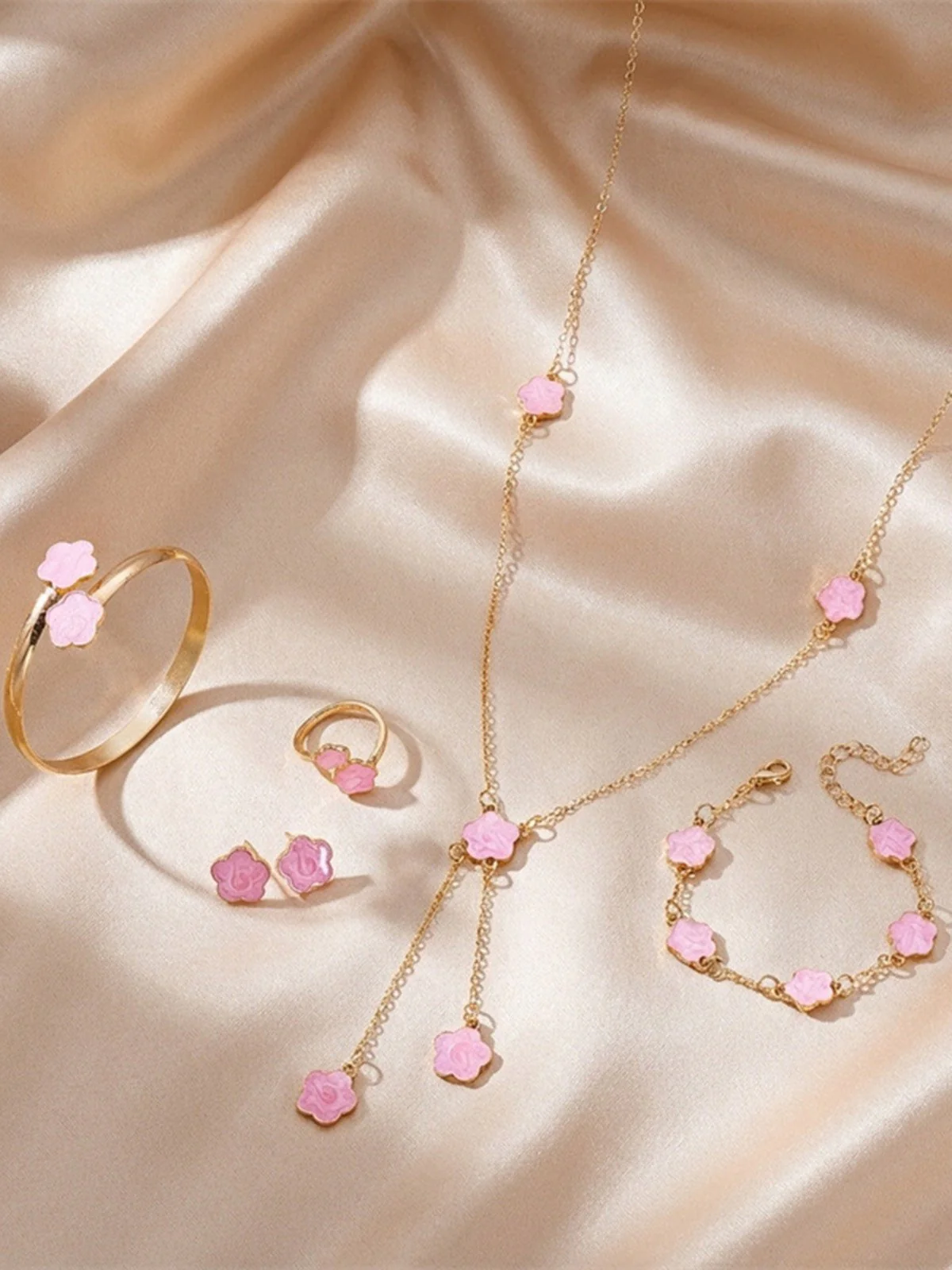 5PCS Five-Petal Flower Jewelry Set - Image 6