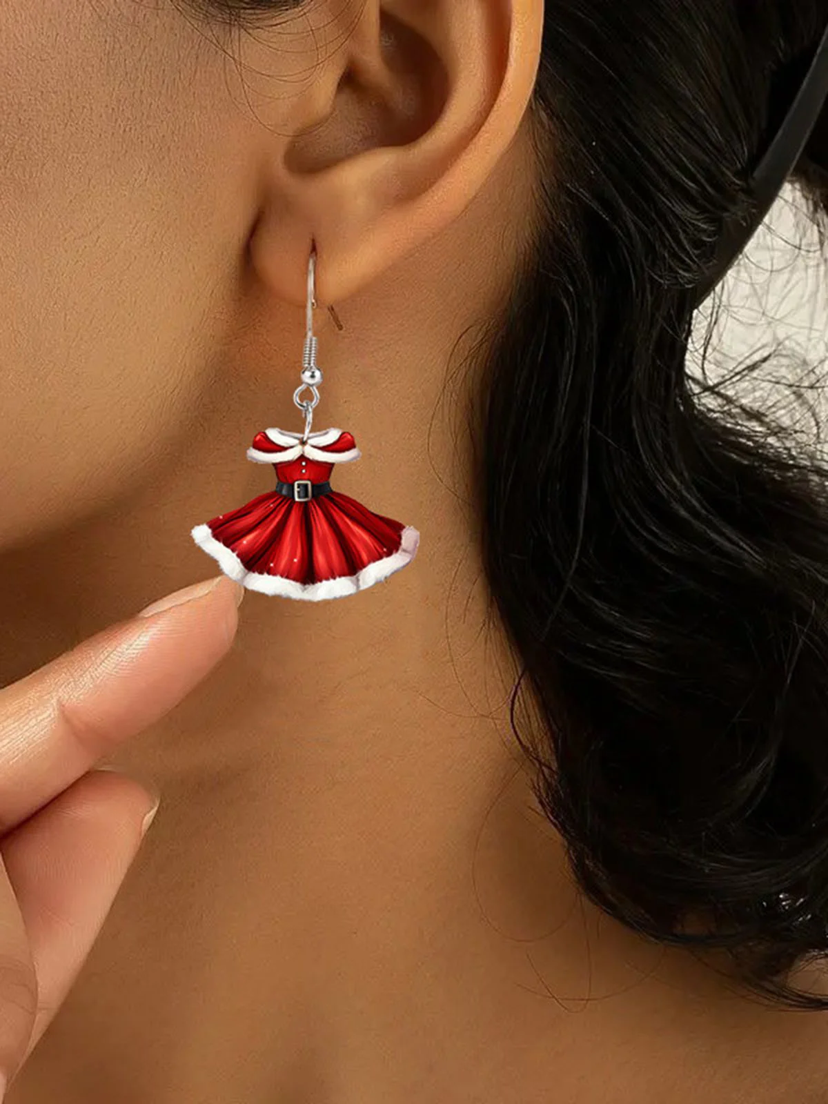 Acrylic Princess Dress Pendant Earrings - Image 2