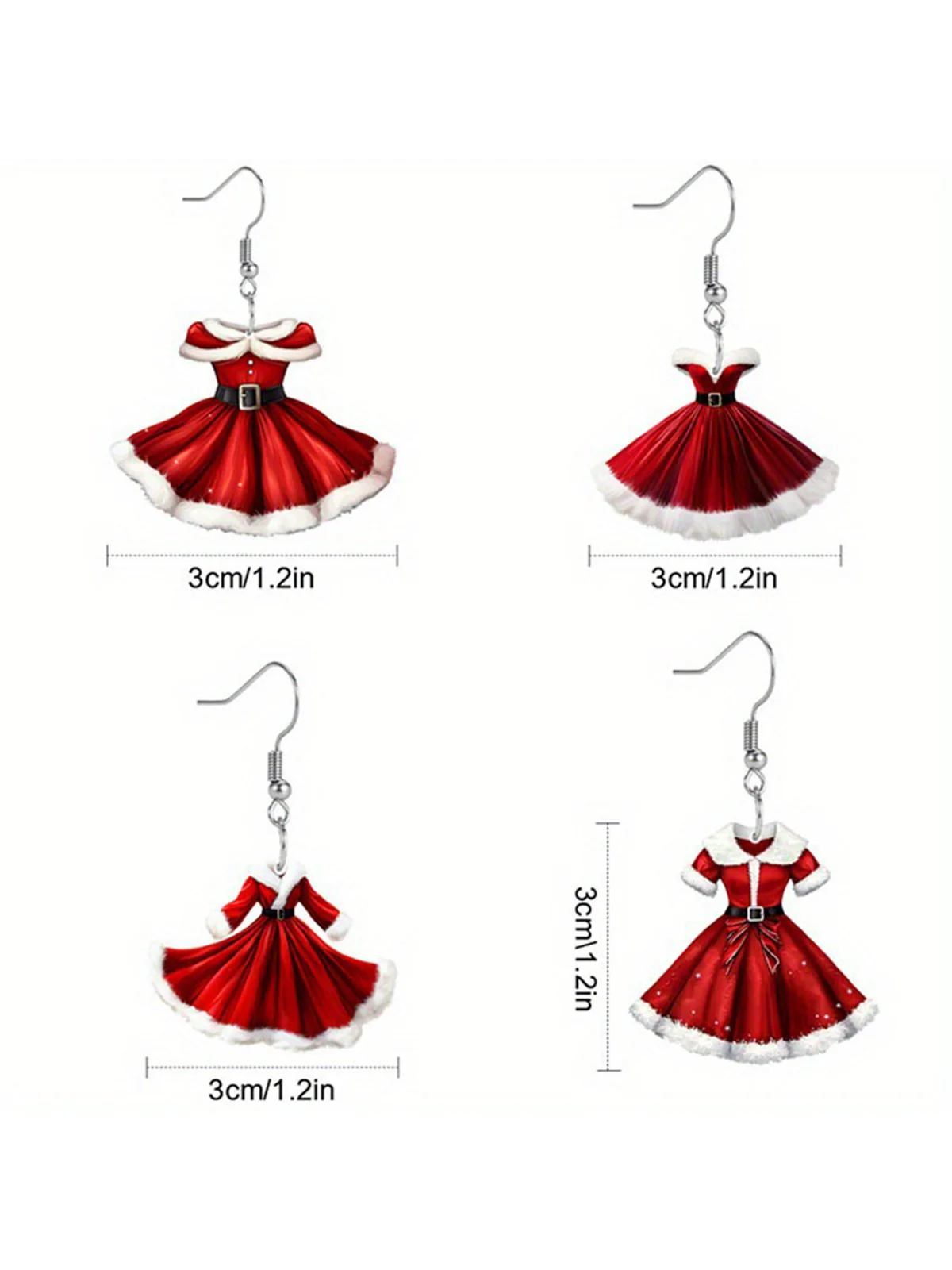 Acrylic Princess Dress Pendant Earrings - Image 3