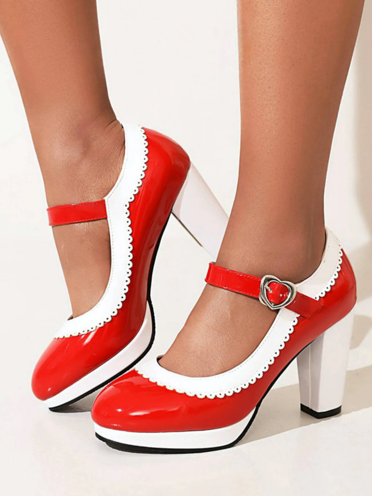 Ankle Strap Chunky Heels Mary Jane Shoes - Image 14