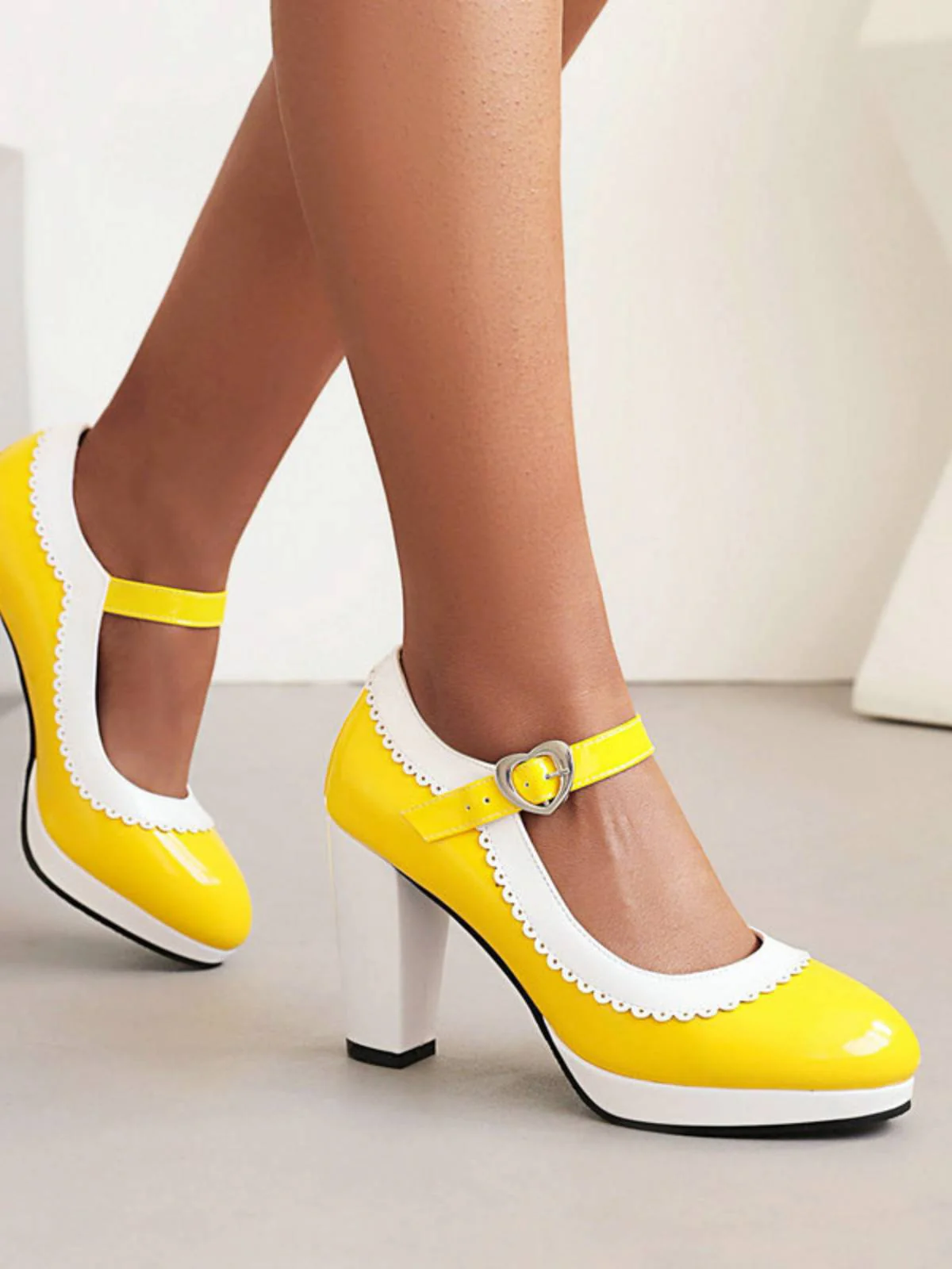 Ankle Strap Chunky Heels Mary Jane Shoes - Image 17