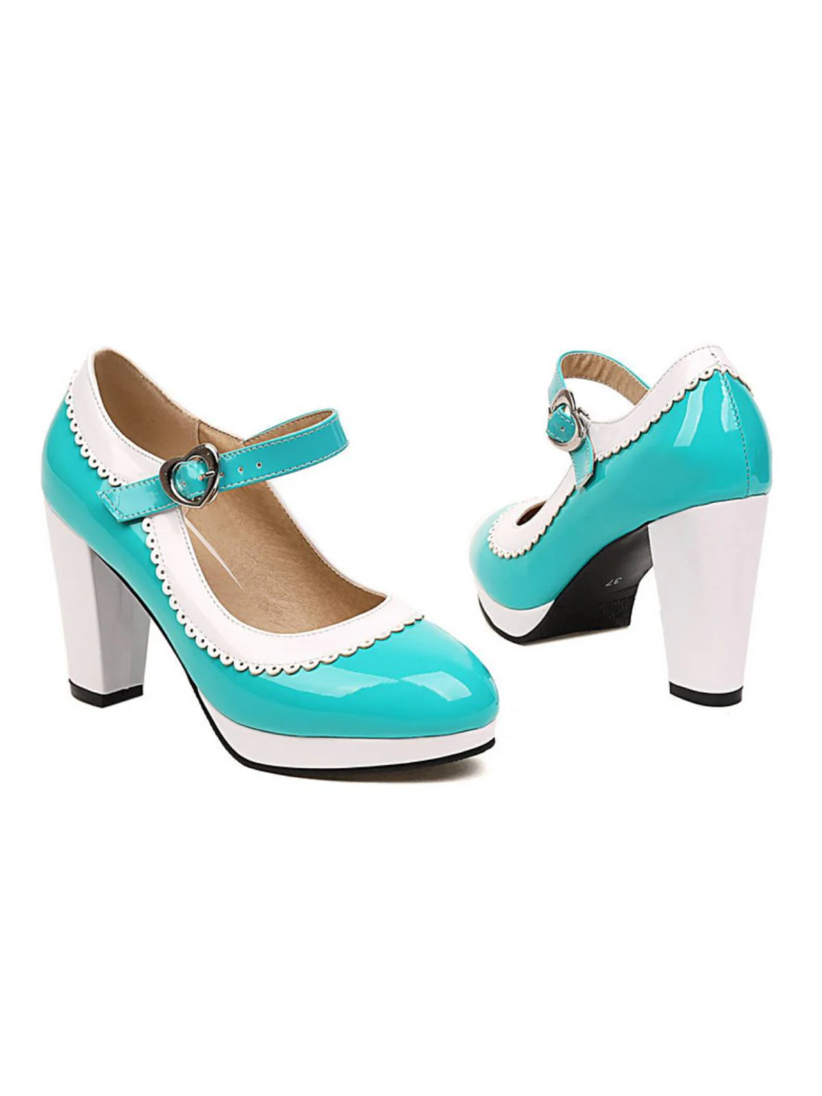 Ankle Strap Chunky Heels Mary Jane Shoes - Image 8