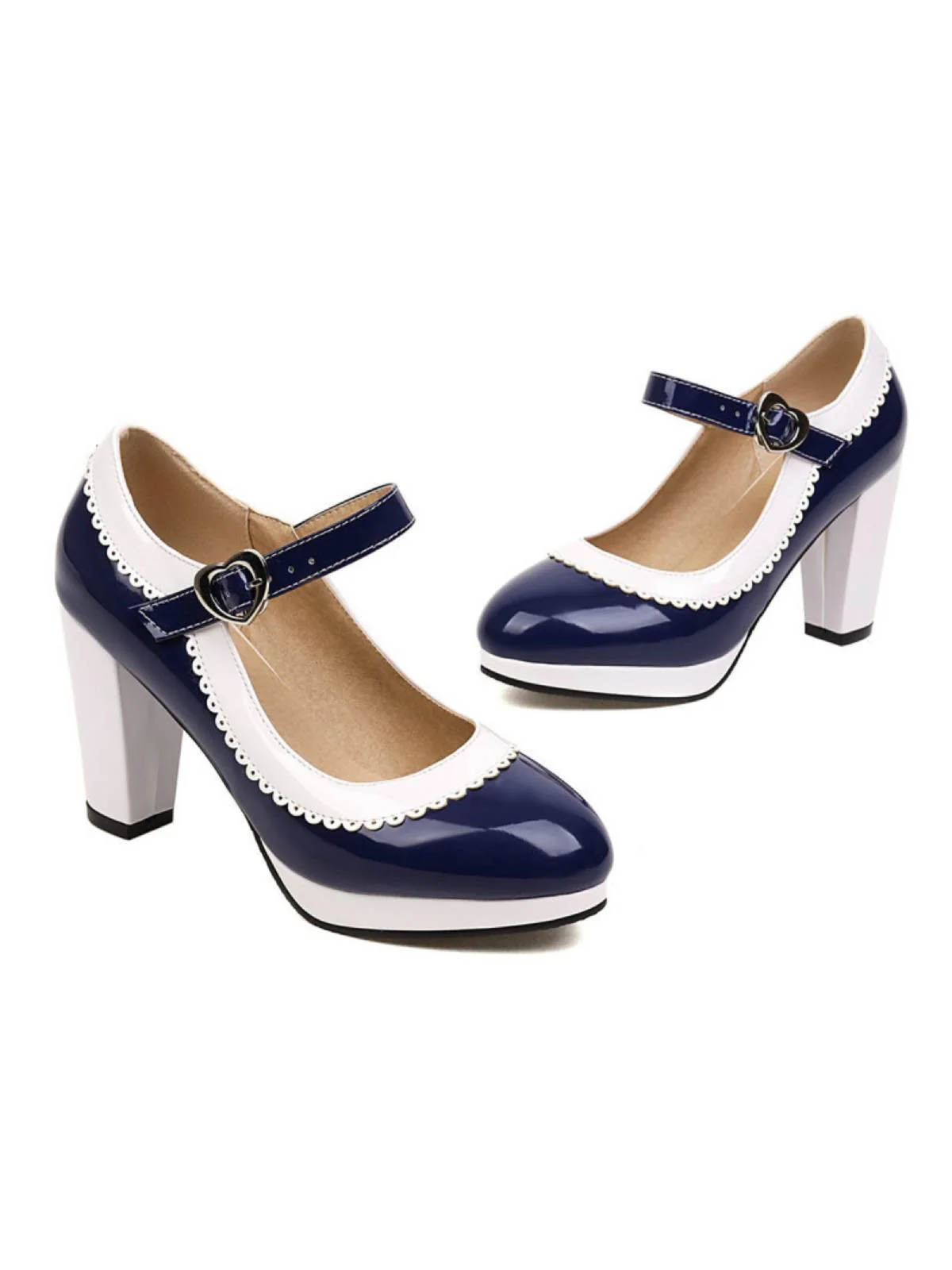 Ankle Strap Chunky Heels Mary Jane Shoes - Image 9