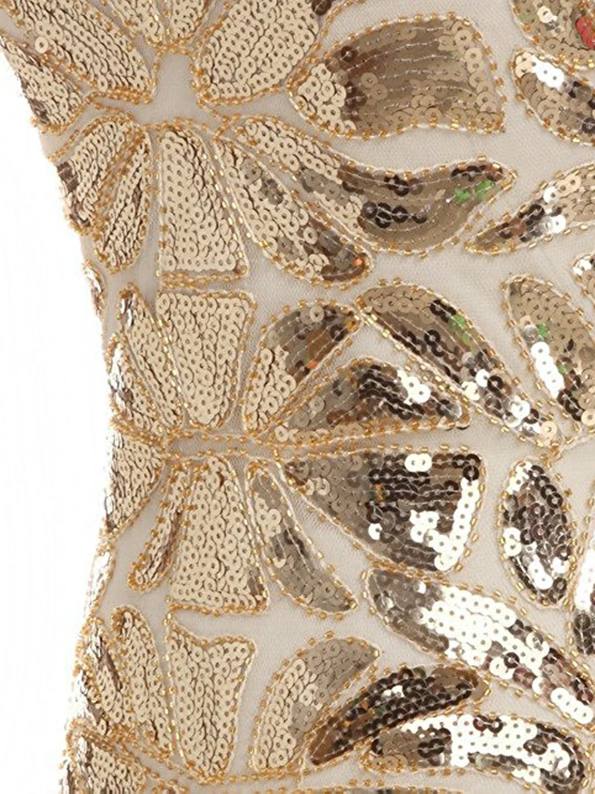 Apricot 1920s Sequin Maxi Flapper Dress - Image 5