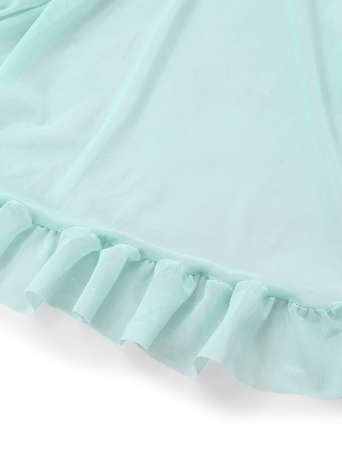 Aqua Blue 1980s Lace Bow Lingerie Set - Image 5
