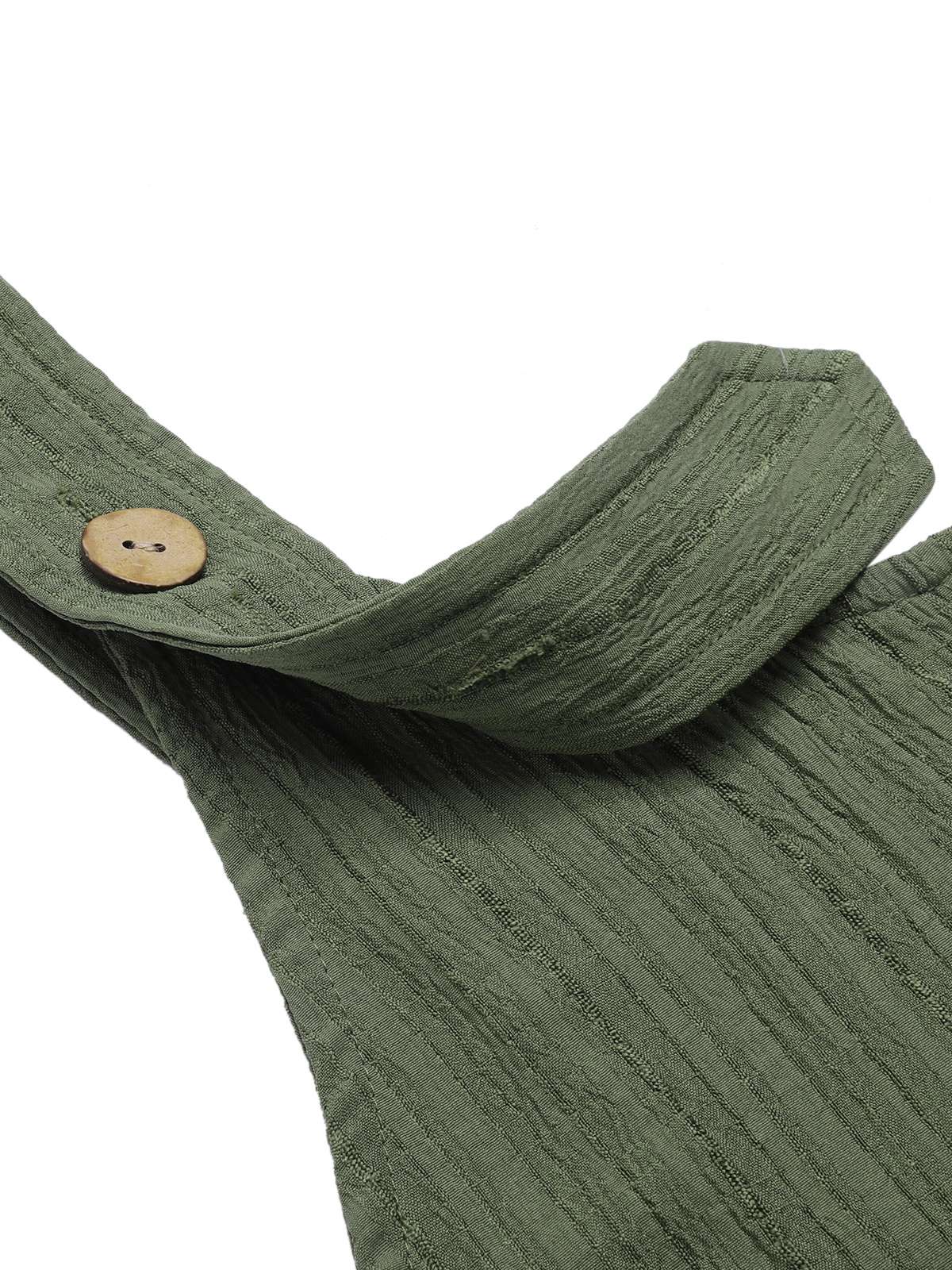 Army Green 1930s Loose Pleated Jumpsuit - Image 3
