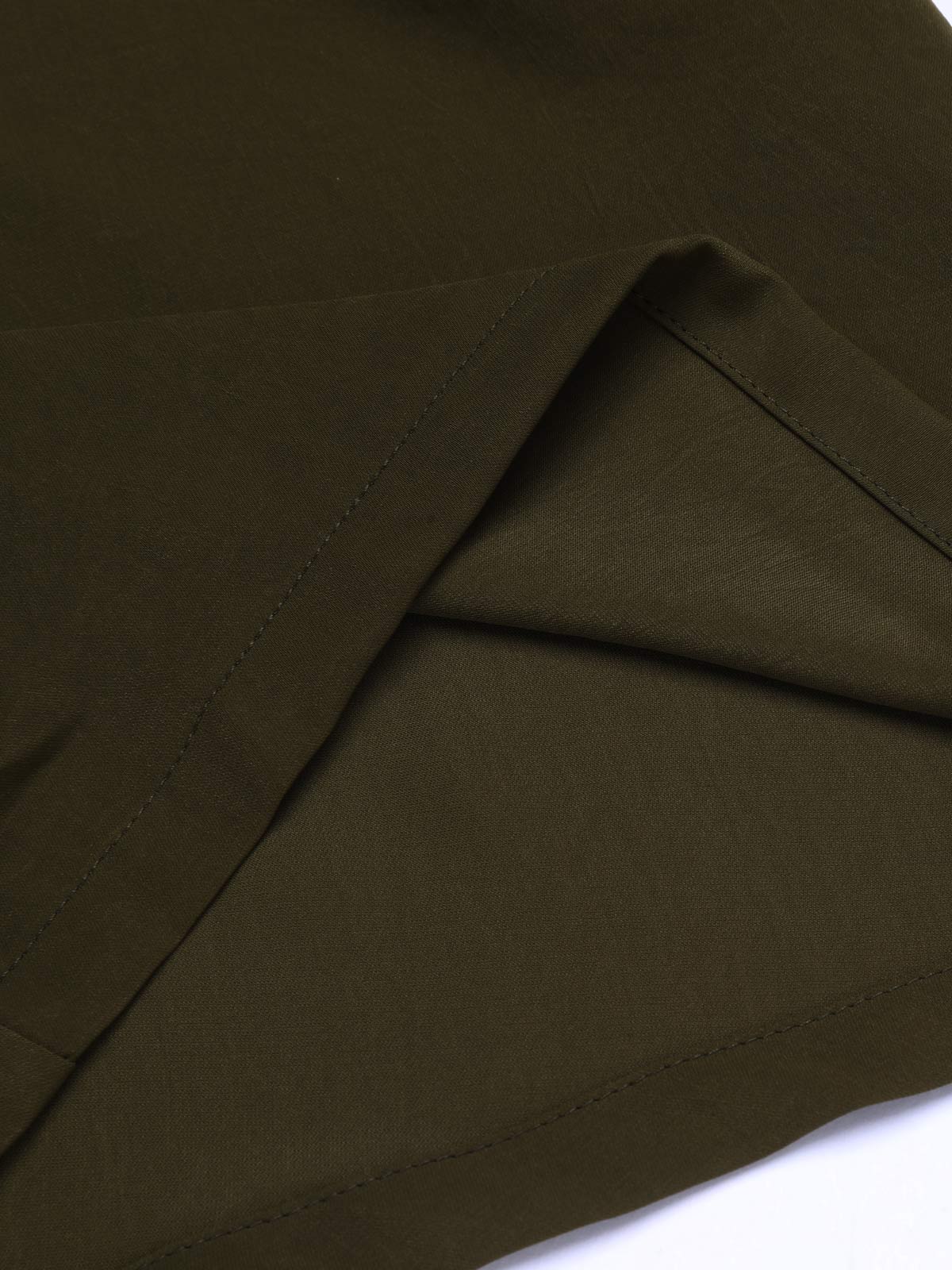Army Green 1950s Solid Lace-up Romper - Image 7