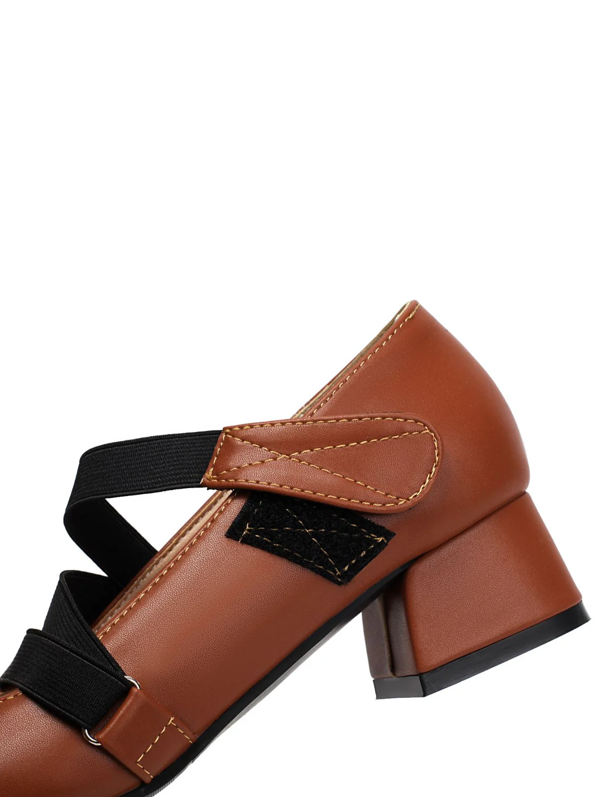 Ballet-Inspired Bungee Leather Chunky Heel Shoes - Image 12