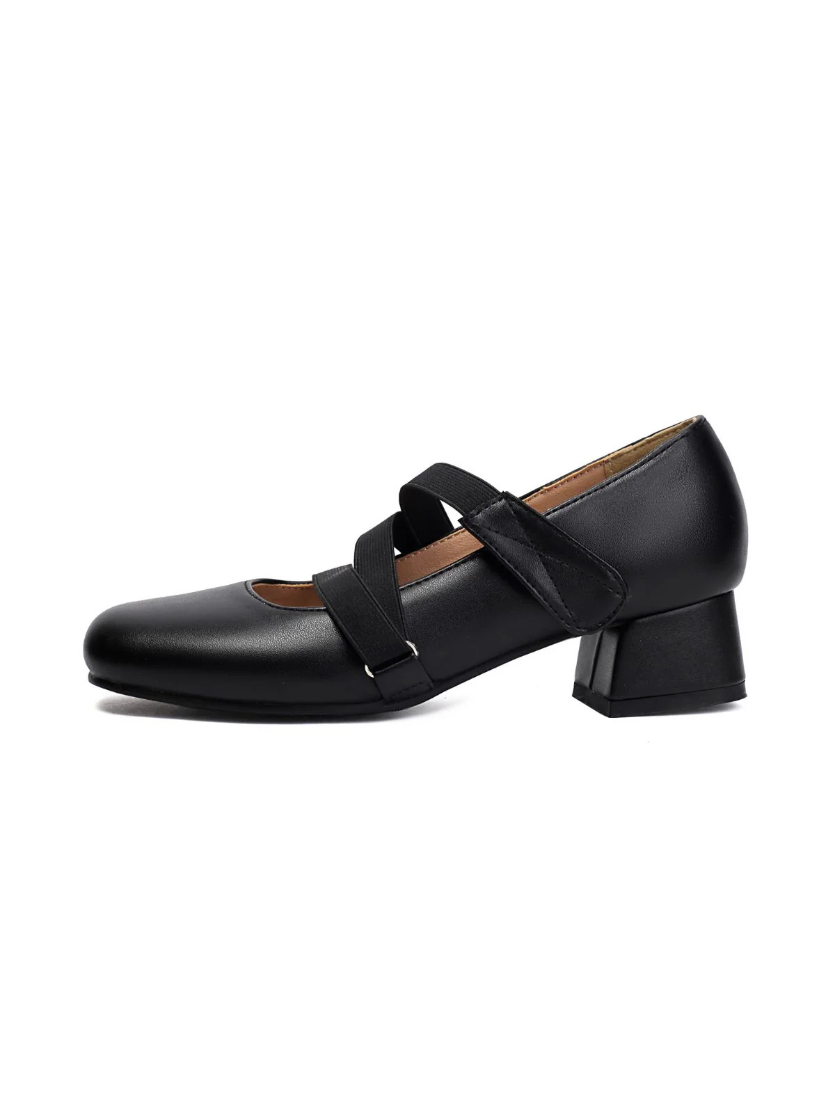 Ballet-Inspired Bungee Leather Chunky Heel Shoes - Image 3