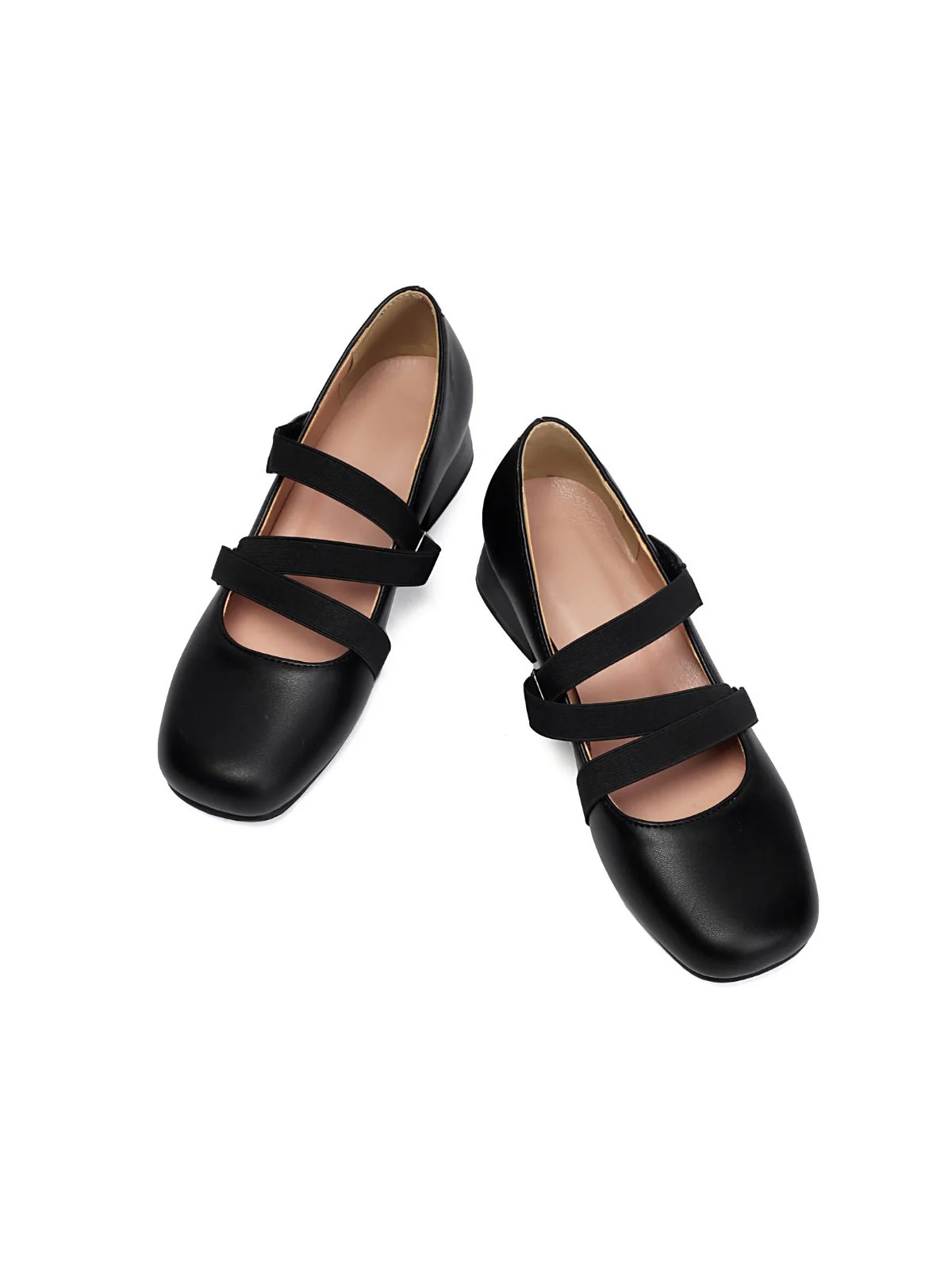 Ballet-Inspired Bungee Leather Chunky Heel Shoes - Image 4