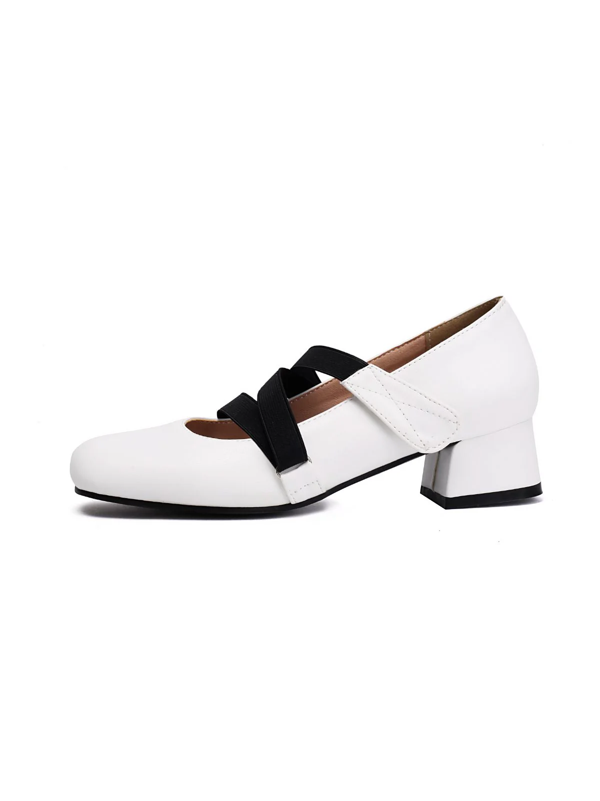 Ballet-Inspired Bungee Leather Chunky Heel Shoes - Image 6