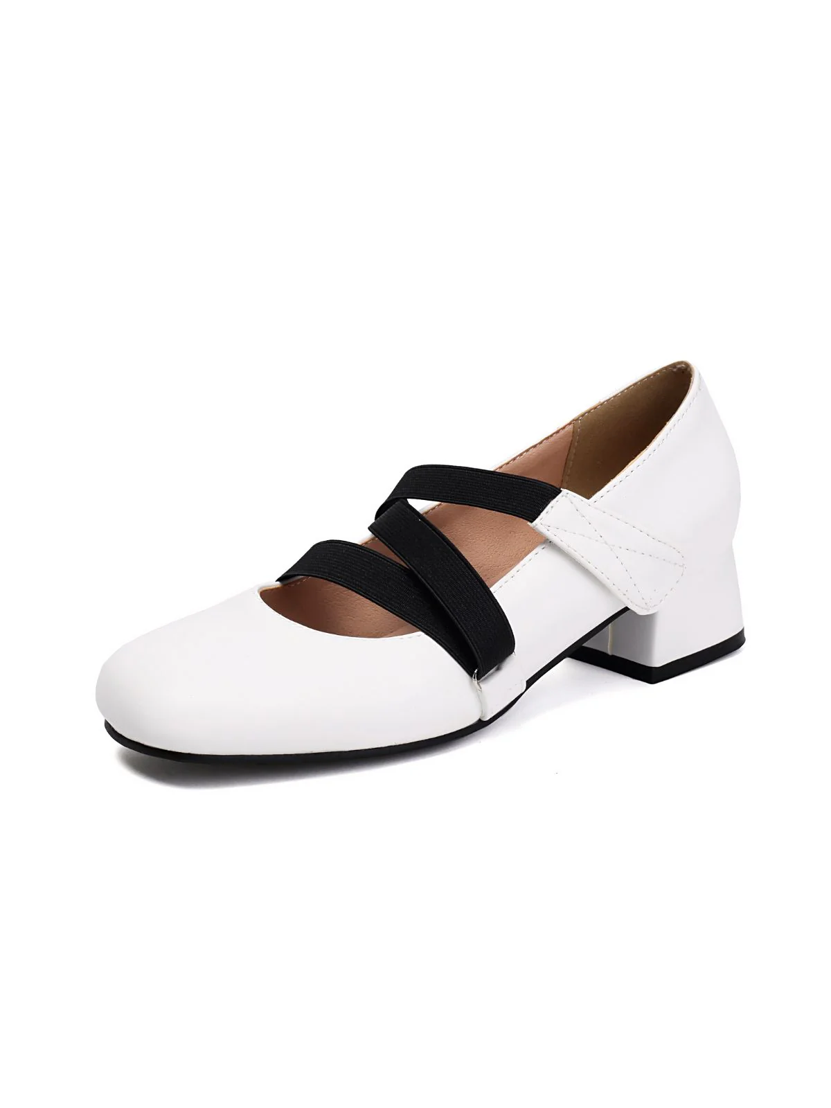 Ballet-Inspired Bungee Leather Chunky Heel Shoes - Image 7