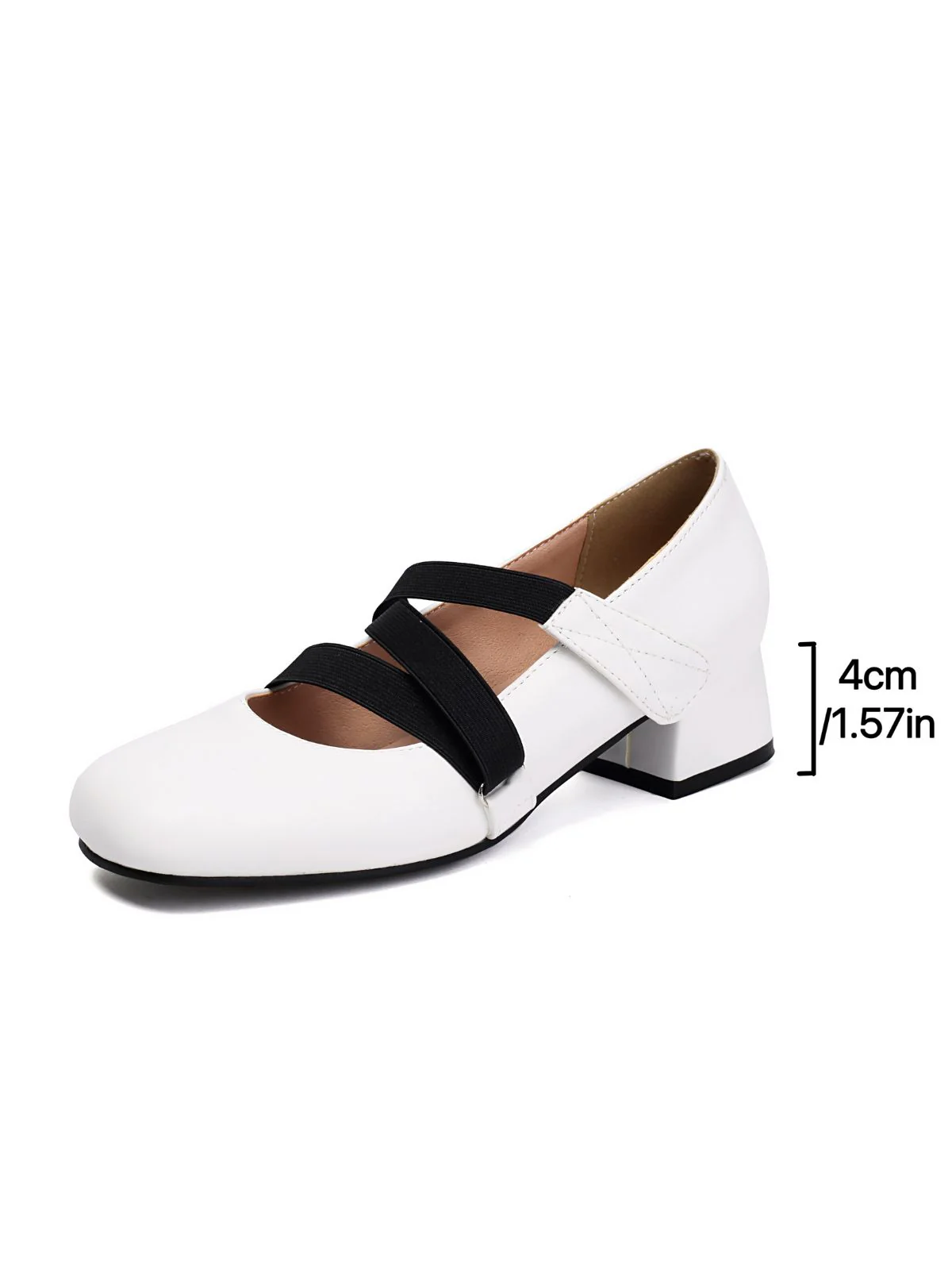 Ballet-Inspired Bungee Leather Chunky Heel Shoes - Image 9