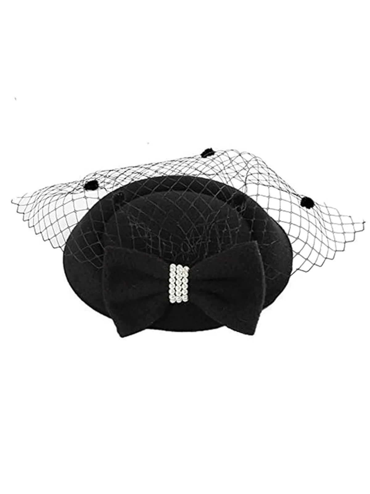 Beading Flannelette Hat With Veil - Image 3