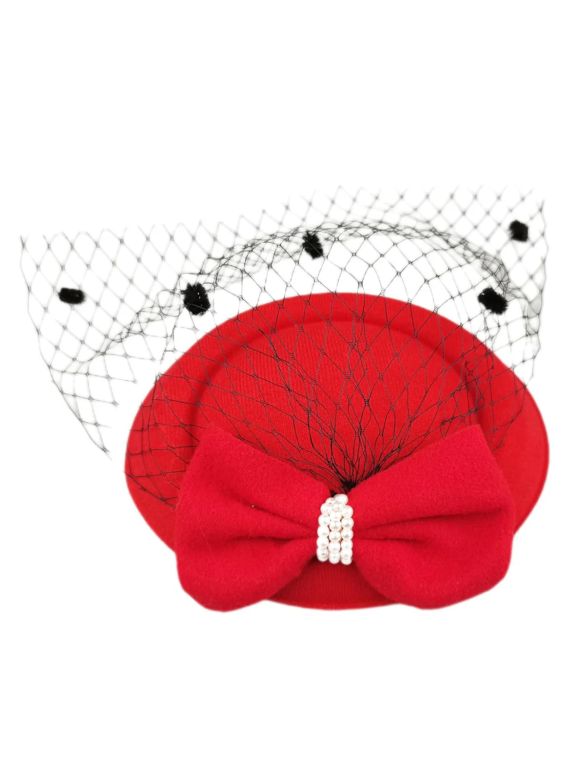 Beading Flannelette Hat With Veil - Image 6
