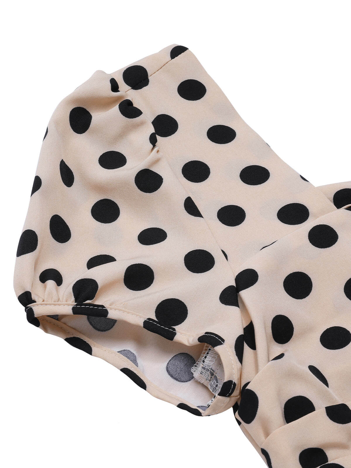 Beige 1930s Polka Dots Sweetheart Neck Jumpsuit - Image 5