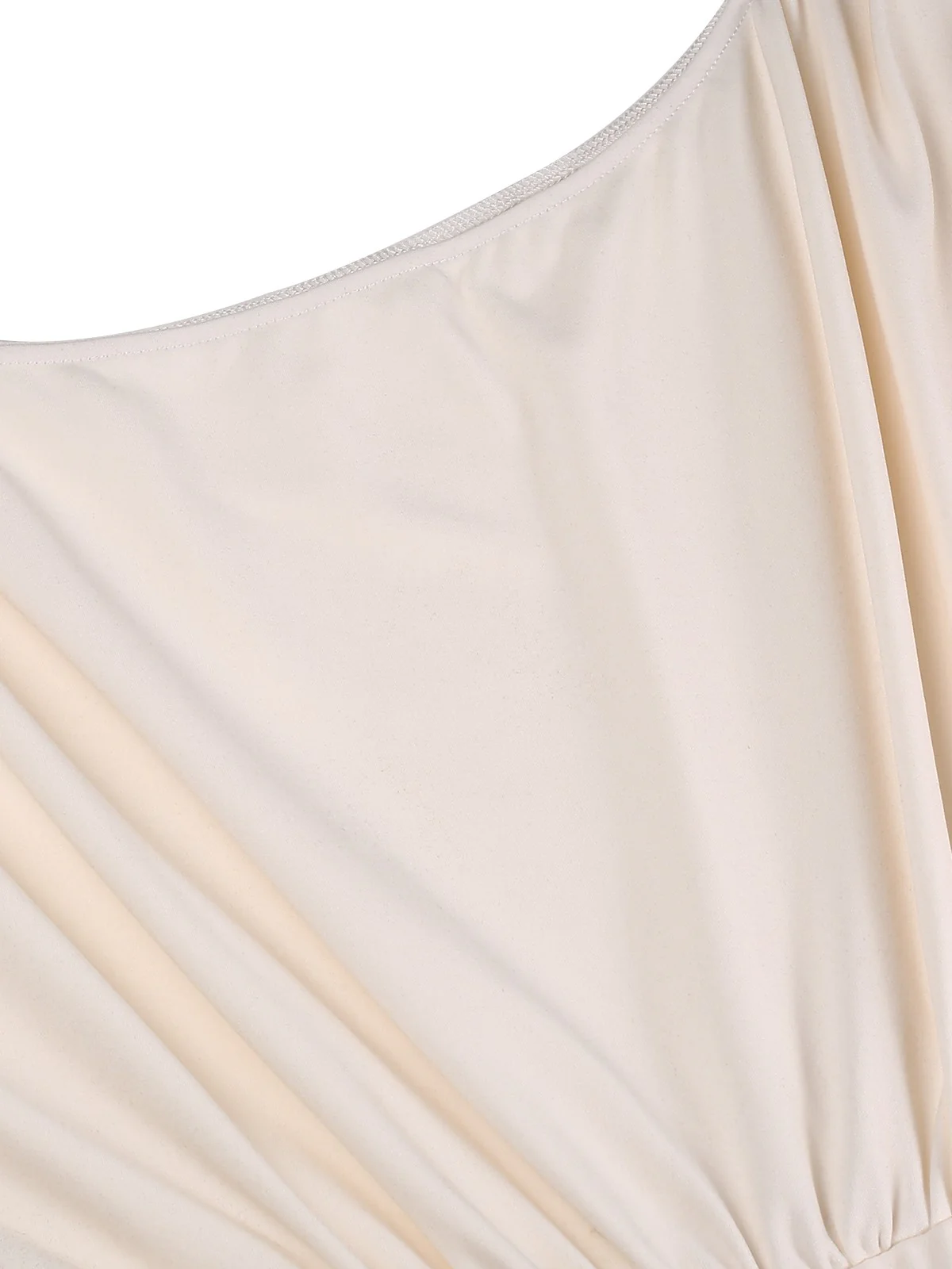Beige 1930s Solid Plush Cuff Mermaid Dress - Image 4