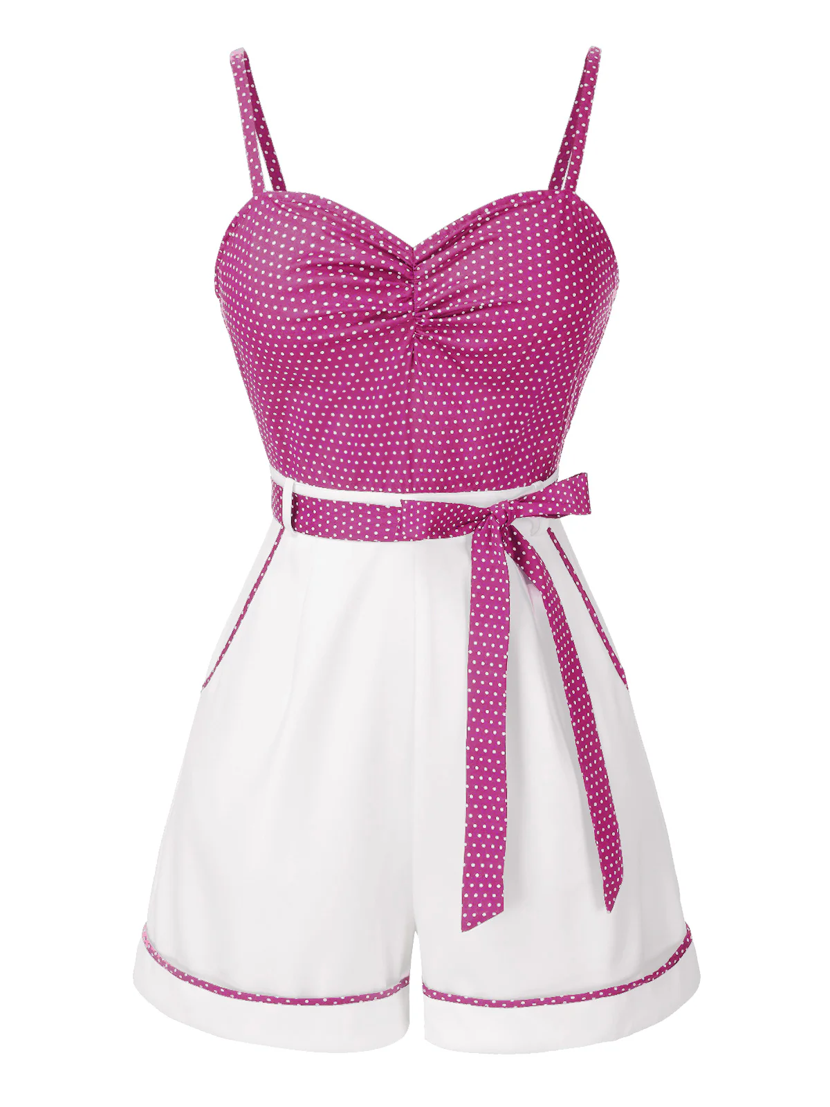[Pre-Sale] Beige 1940s Floral Suspender Romper - Image 10