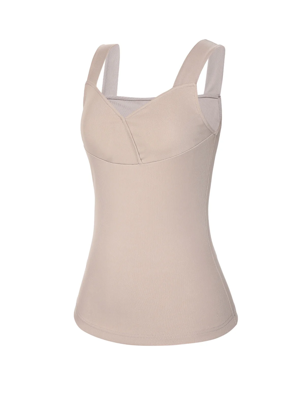 Beige 1940s Solid Sweetheart Knitted Top - Image 3