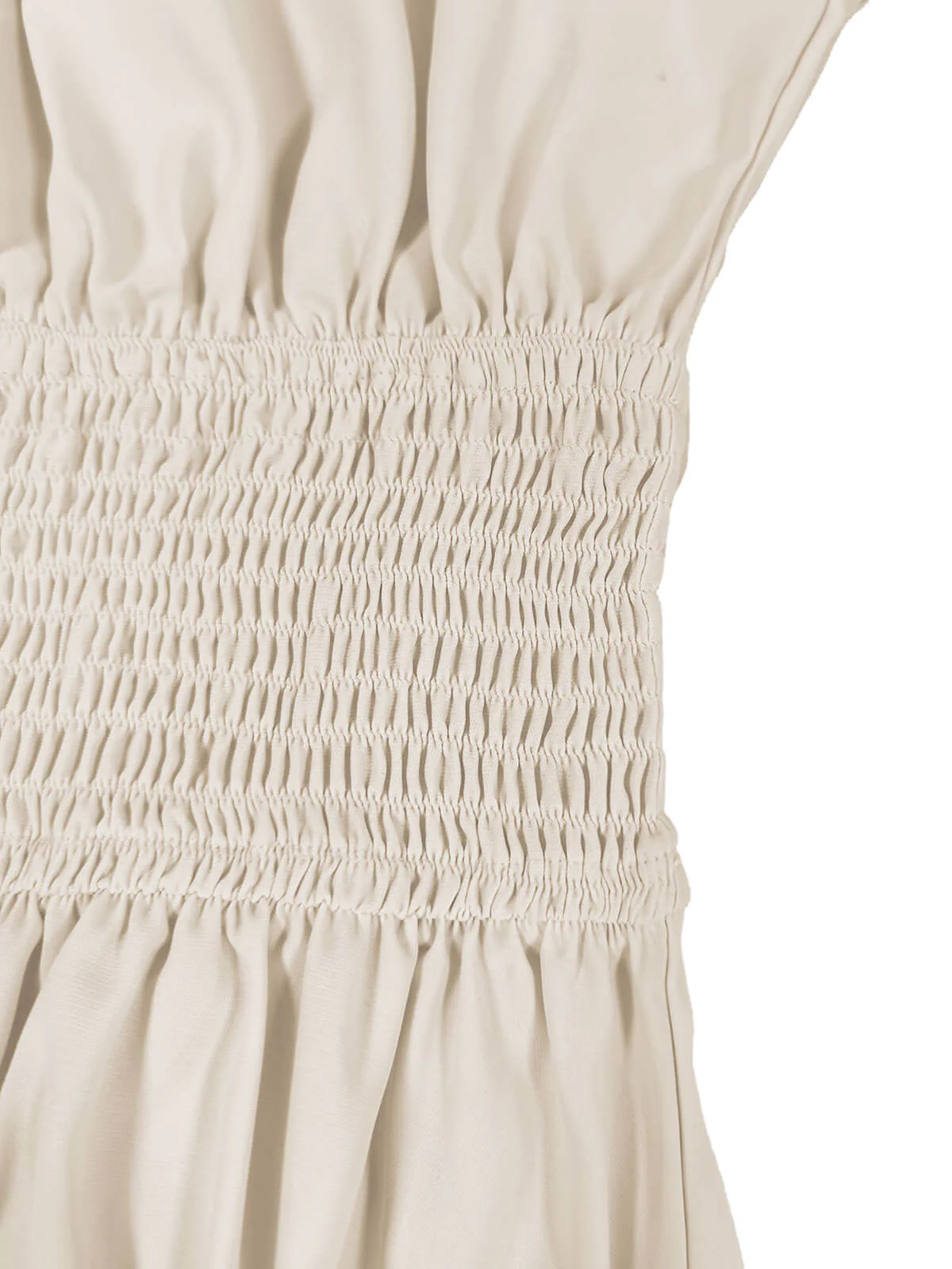 Beige 1950s Lace Patchwork Square Neck Dress - Image 3