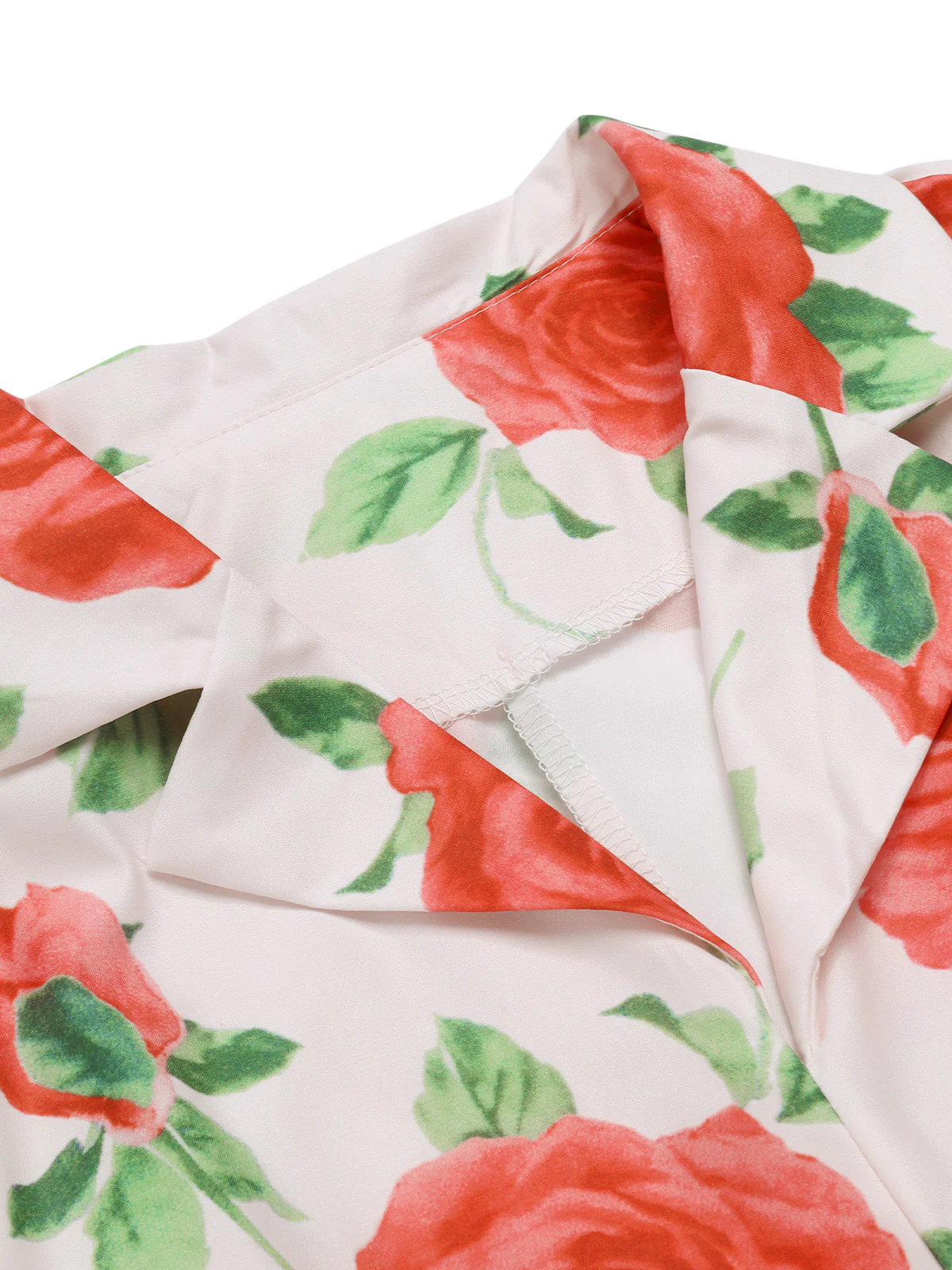Beige 1950s Roses Lapel Dress With Belt - Image 5
