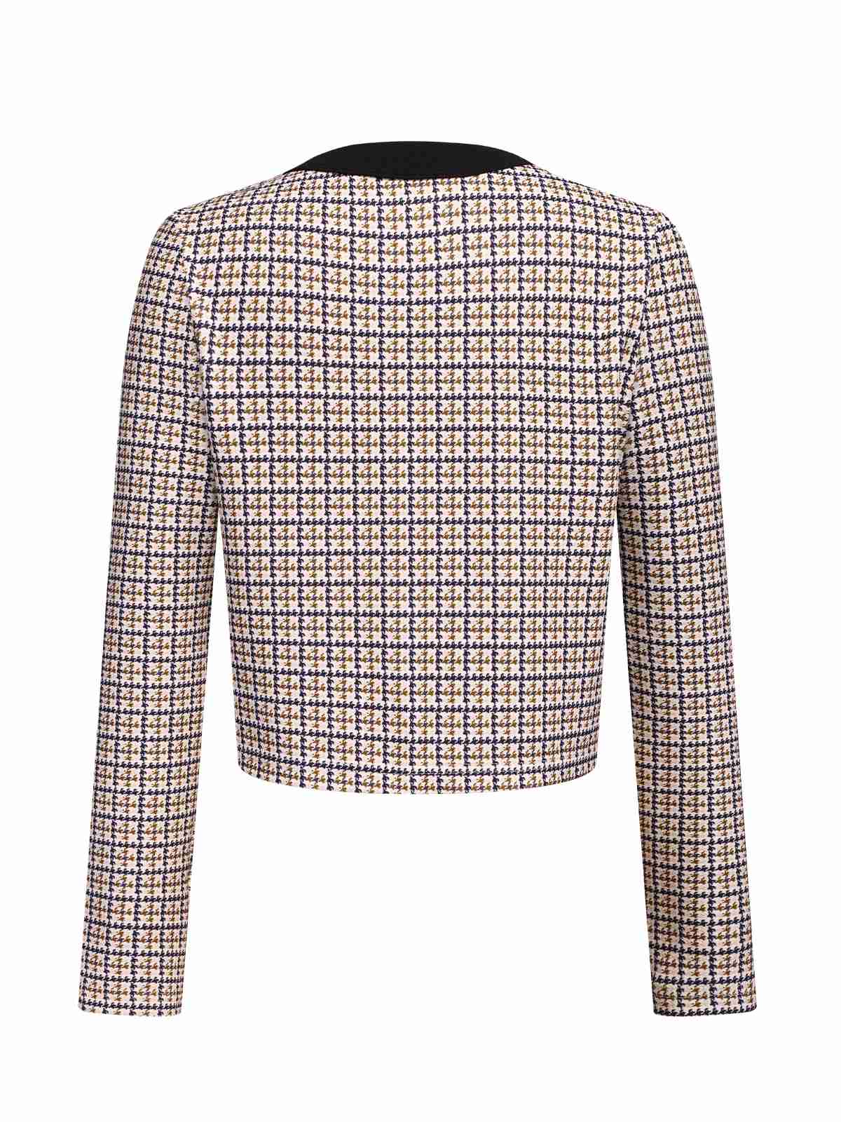 Beige 1960s Knitted Patchwork Short Coat - Image 3