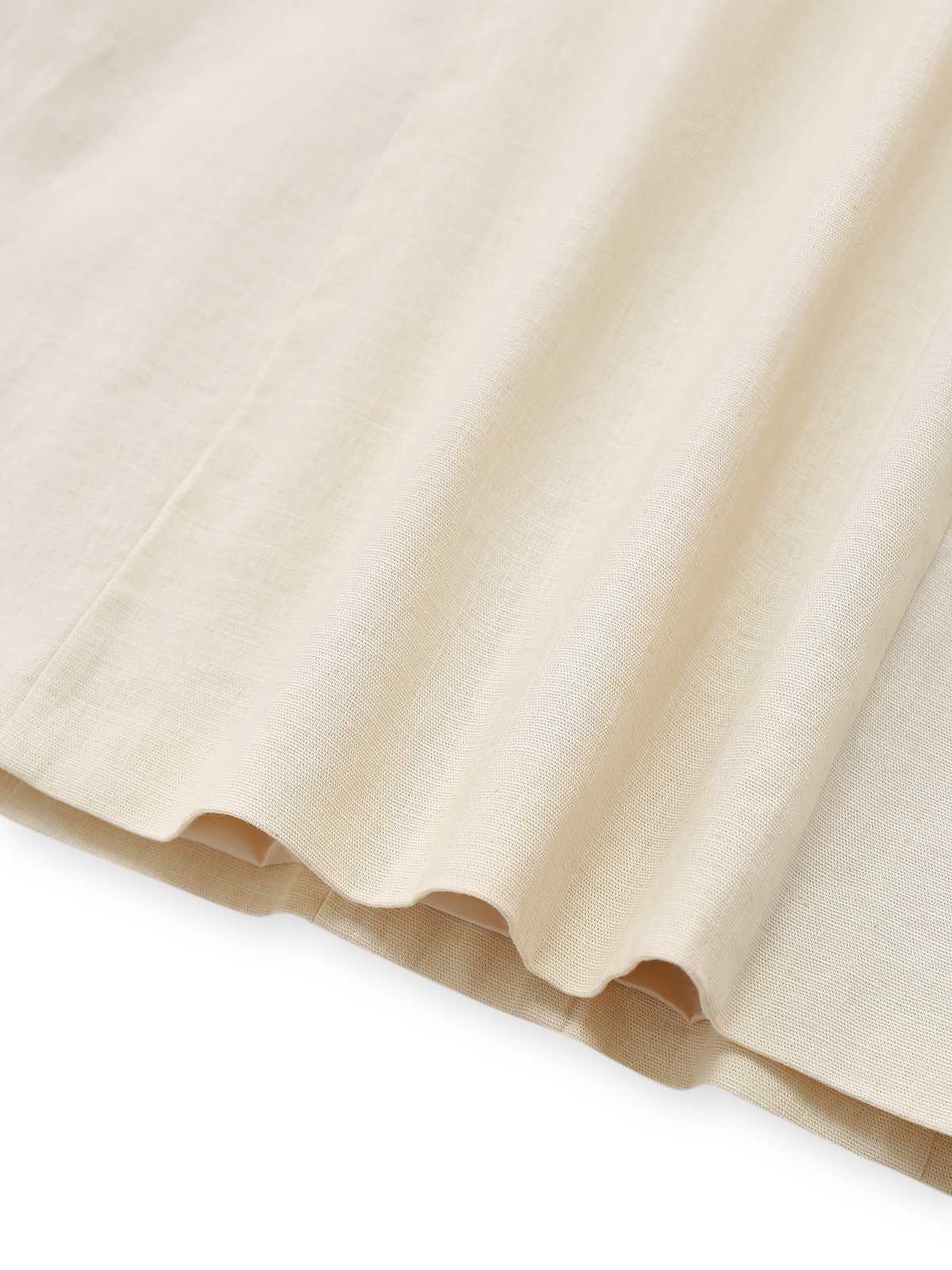 Beige 1960s Starfish Shell Buttons Sleeveless Dress - Image 5