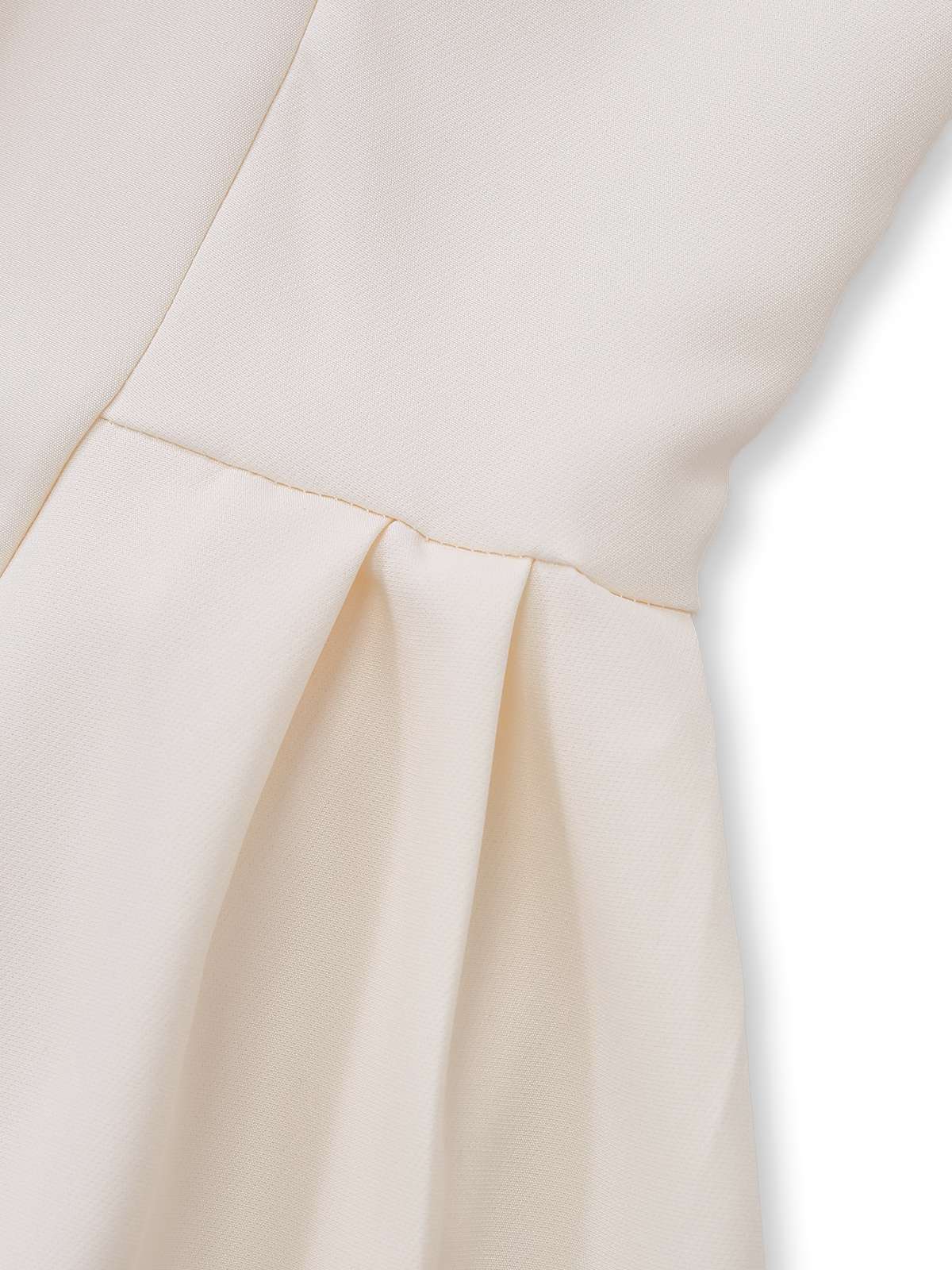 Beige 1970s Double Breasted Lapel Pleated Dress - Image 6