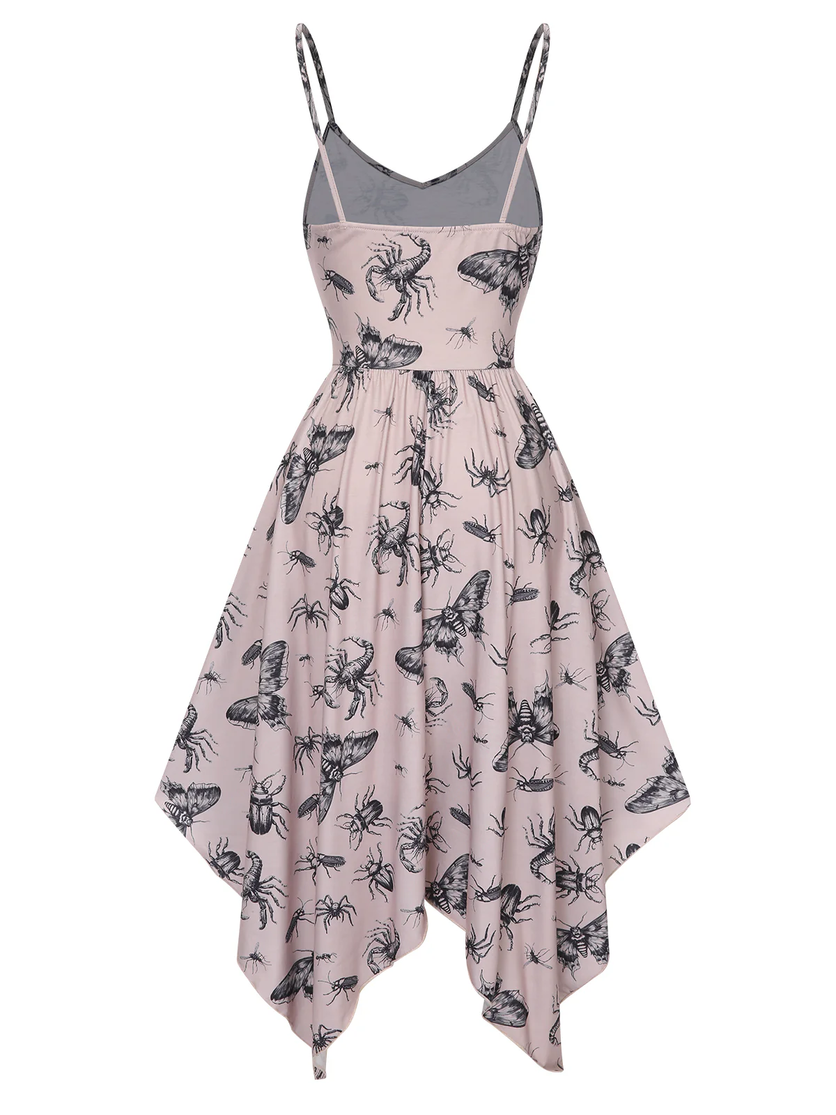 Beige 1970s Halloween Spider Irregular Dress - Image 3