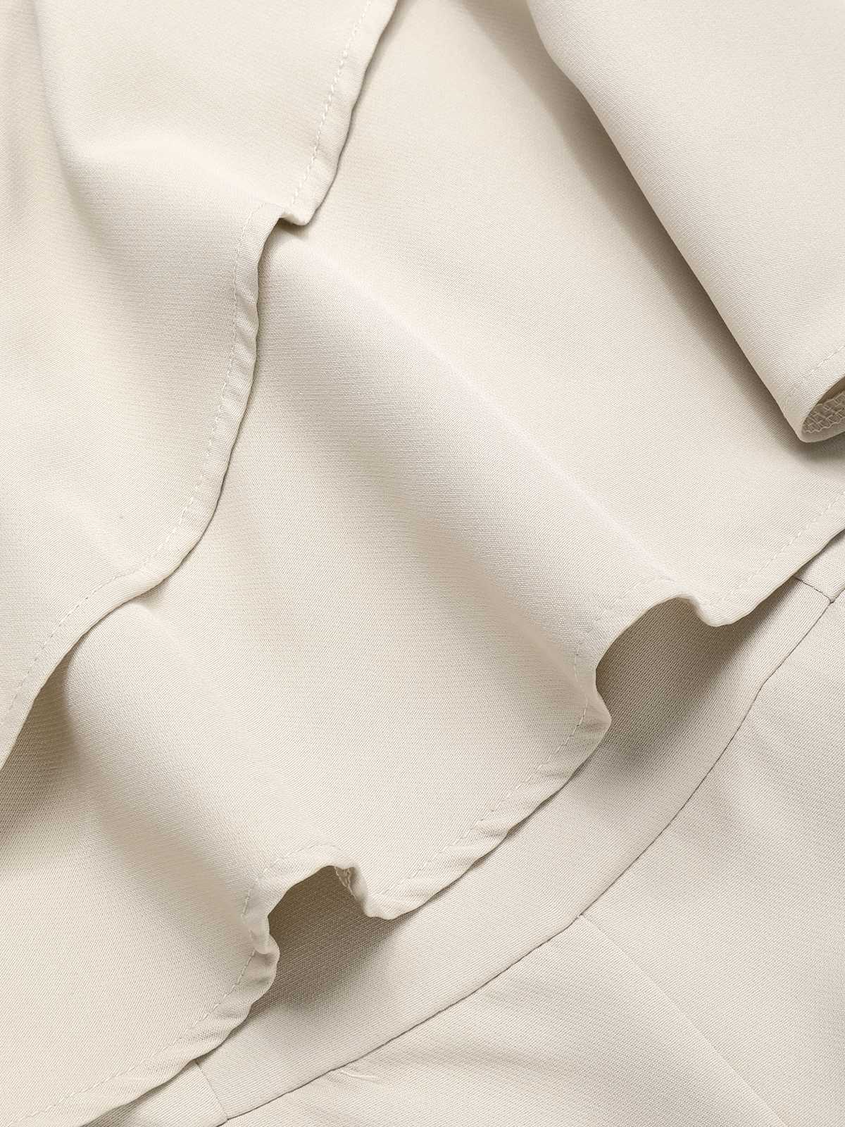 Beige 1970s One-Shoulder Tiered Ruffles Jumpsuit - Image 3