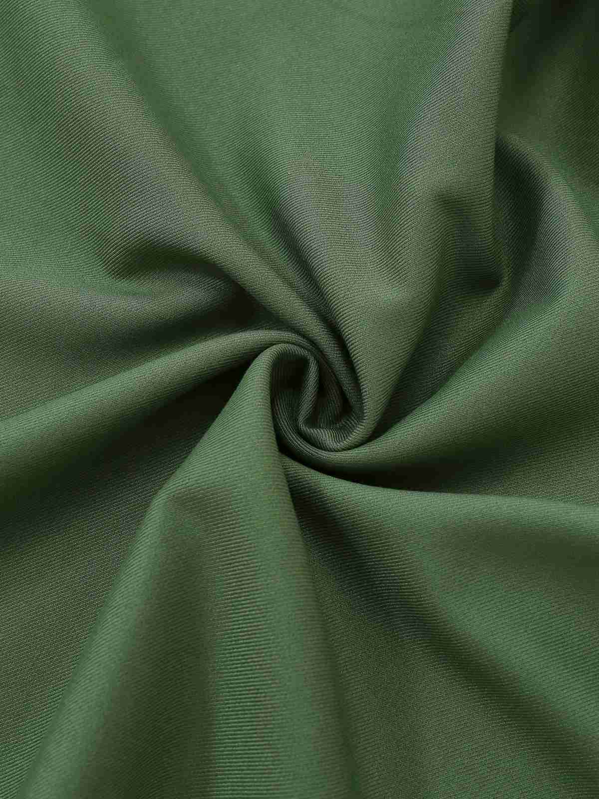 Beige & Green 1950s Knit Off-Shoulder Pleated Dress - Image 9