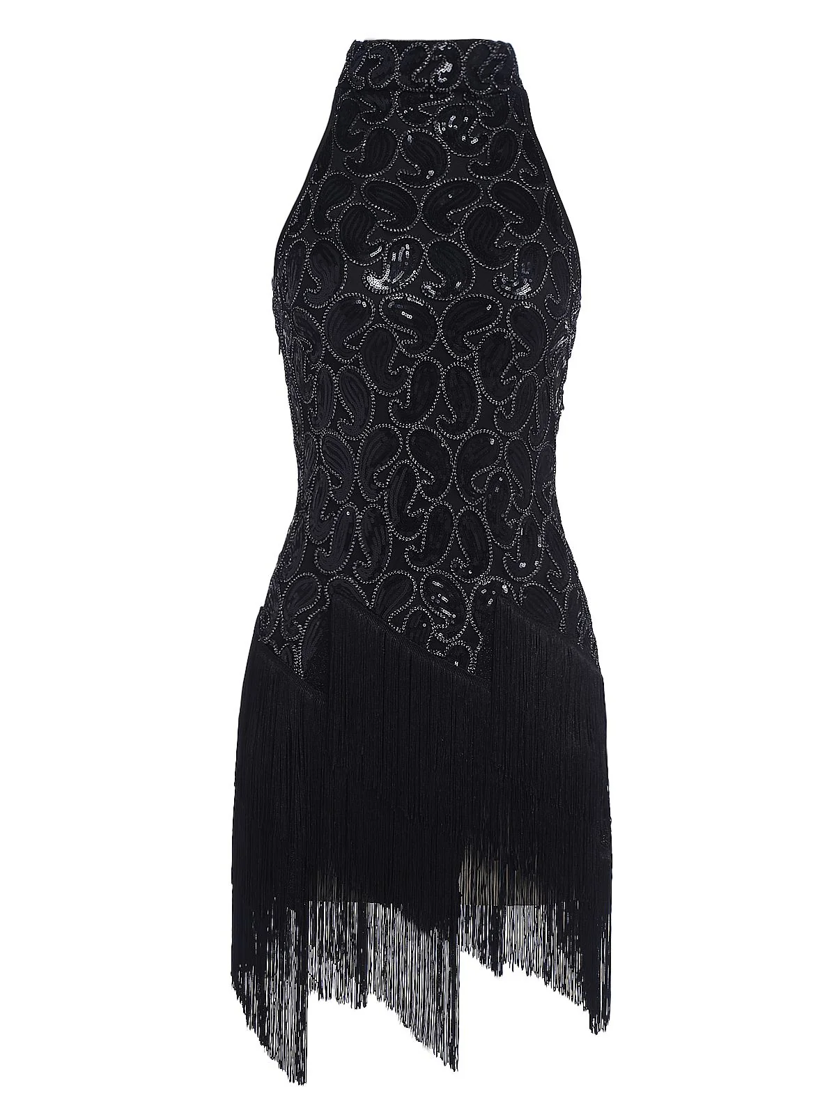 Black 1920s Sequined Glitter Dress - Image 2